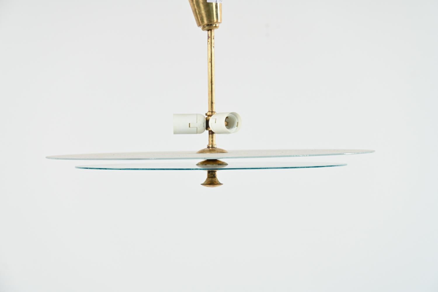 Mid-Century Modern Swedish Mid-Century Glass Saucer Chandelier