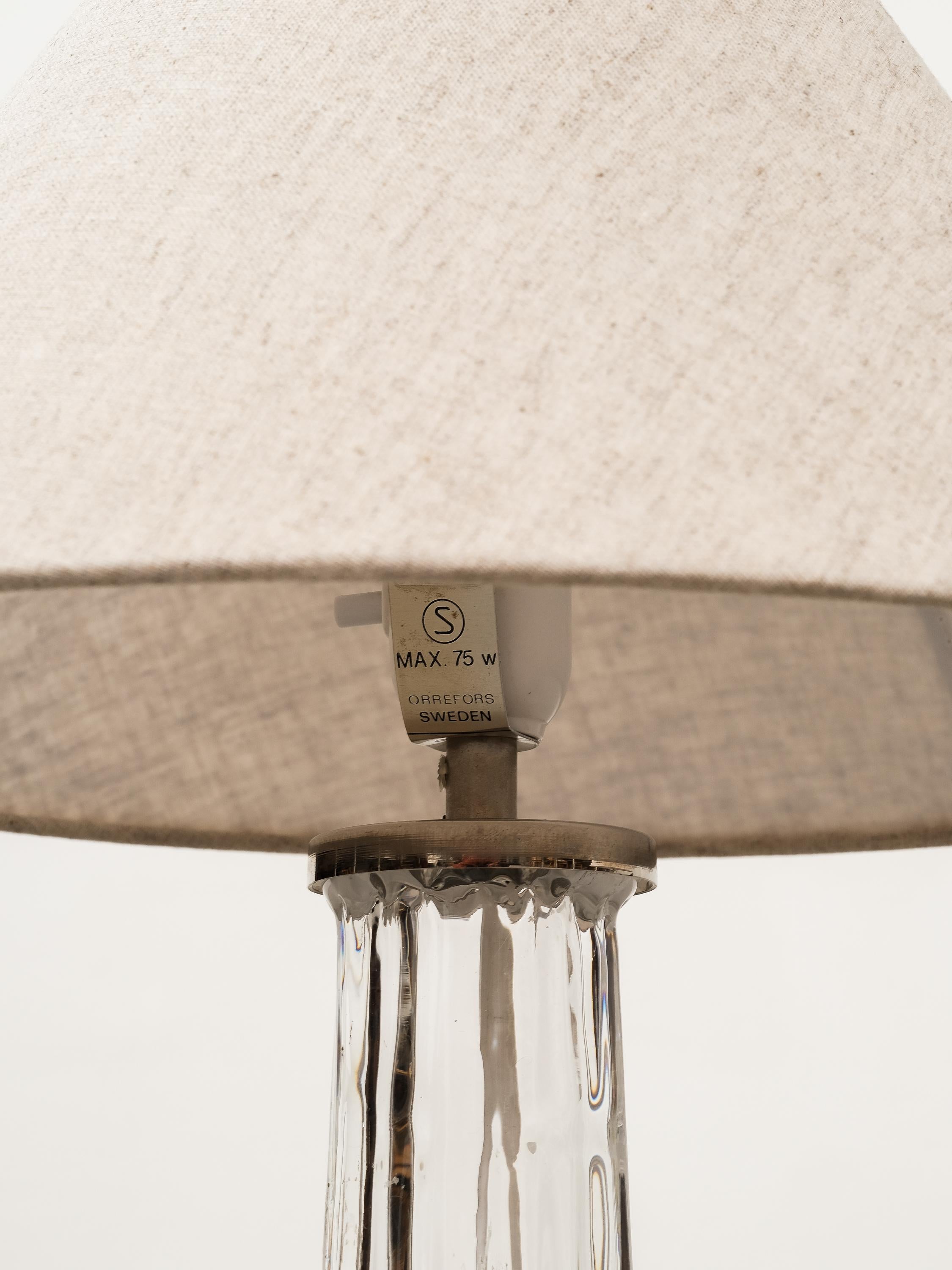 Lámparas de mesa suecas de cristal de mediados de siglo de Carl Fagerlund para Orrefors en venta 3