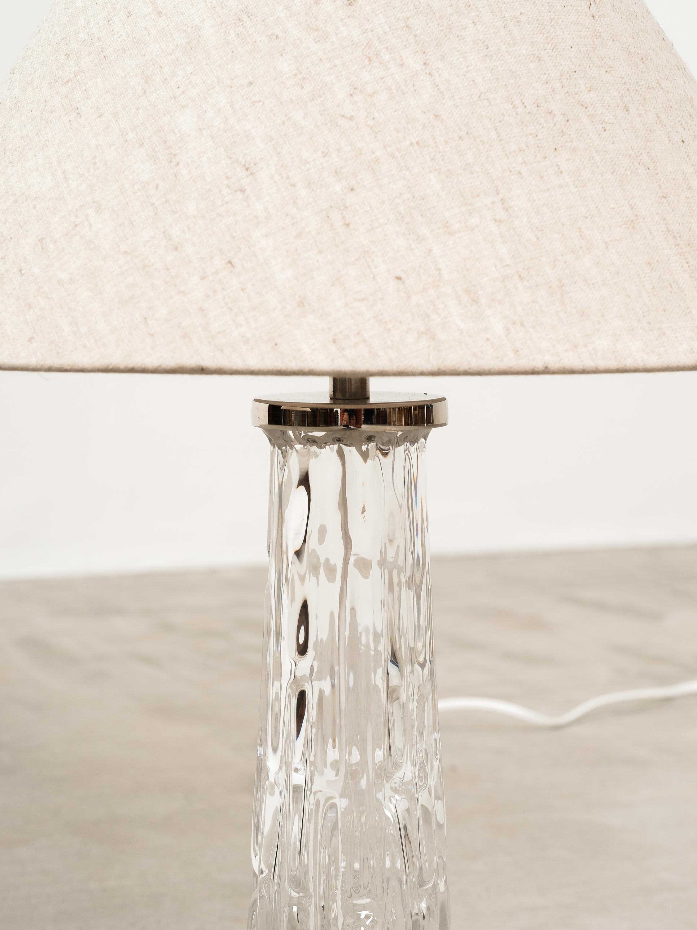 Lámparas de mesa suecas de cristal de mediados de siglo de Carl Fagerlund para Orrefors en Bueno estado para la venta en Karis, Nyland