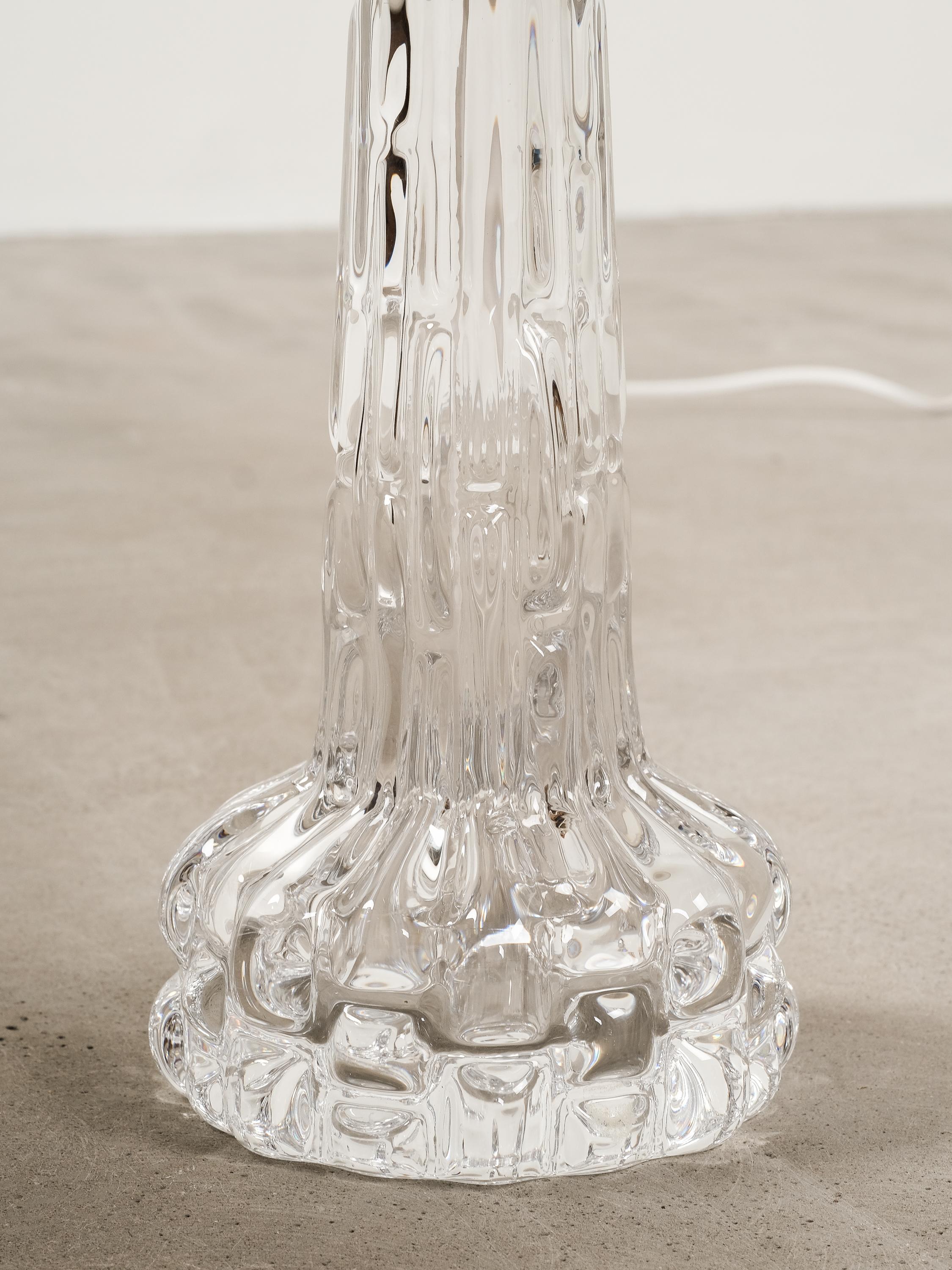 Lámparas de mesa suecas de cristal de mediados de siglo de Carl Fagerlund para Orrefors Vidrio en venta