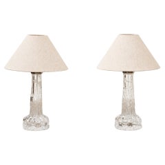 Swedish Mid-Century Glass Table Lamps by Carl Fagerlund for Orrefors
