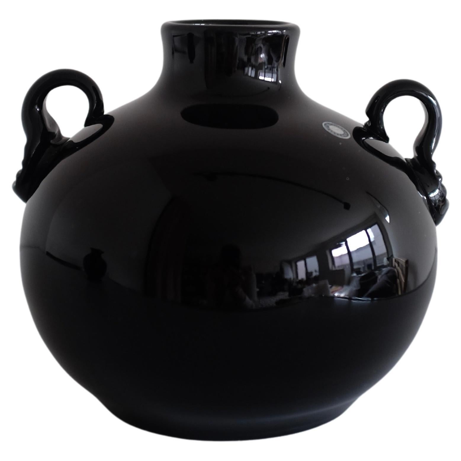 Swedish Mid-century Glass Vase by Emmaboda For Sale