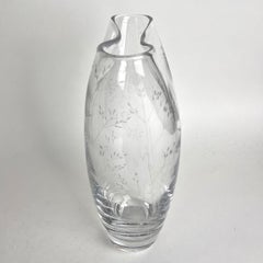 Vaso in vetro svedese di metà secolo "Grass", Vicke Lindstrand Kosta