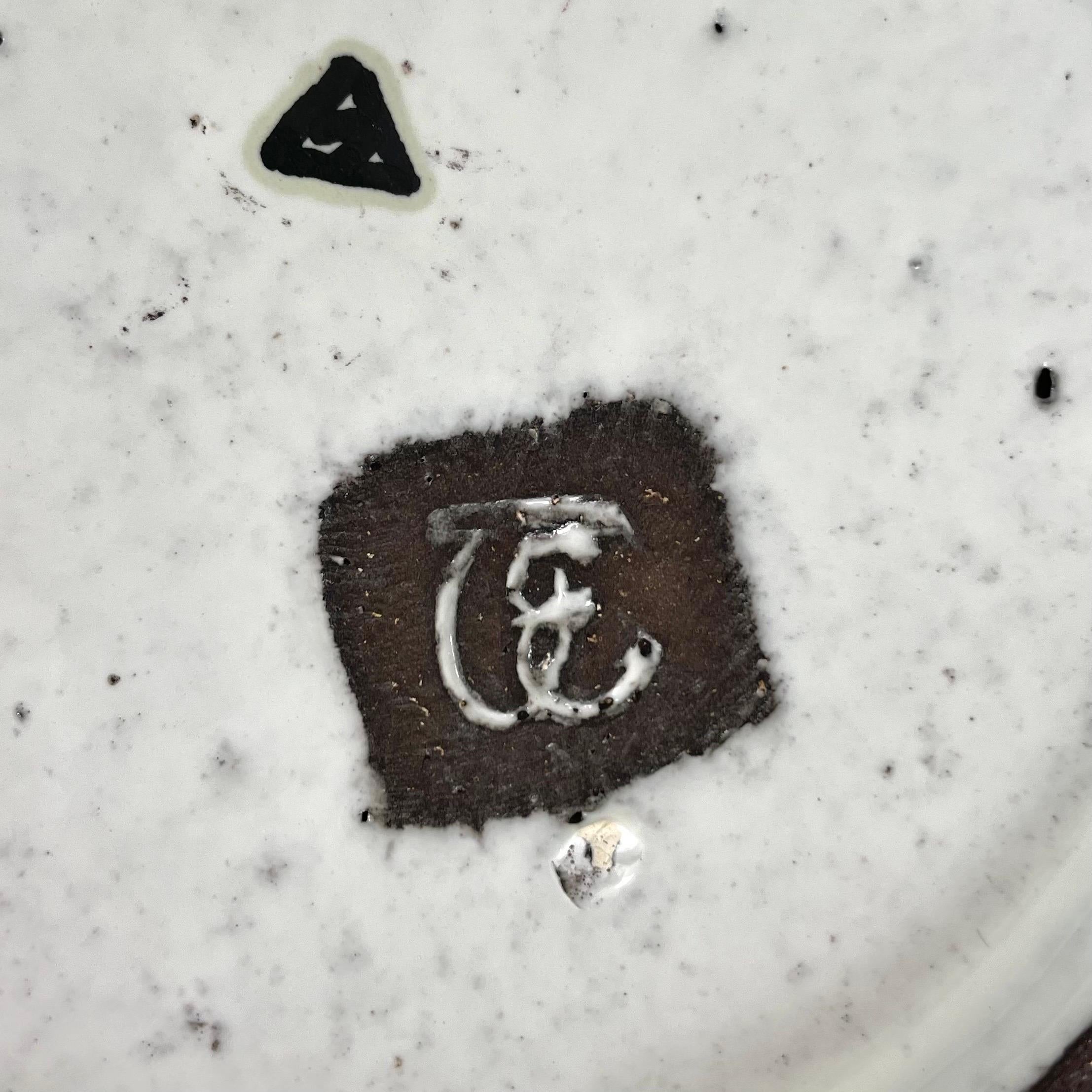 Plato de barro vidriado sueco de mediados de siglo, Mari Simmulson, Upsala Ekeby en venta 3