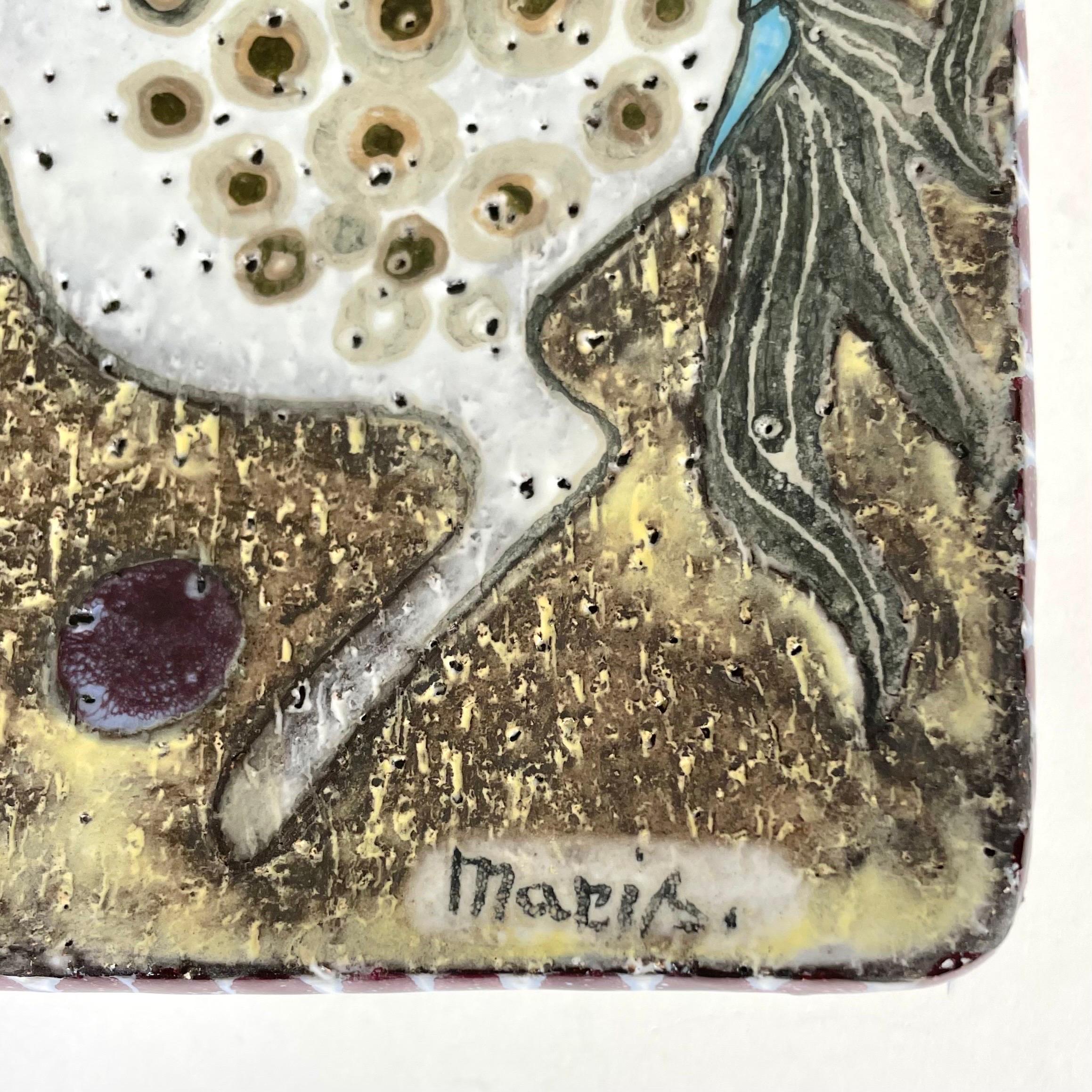 Plato de barro vidriado sueco de mediados de siglo, Mari Simmulson, Upsala Ekeby en Bueno estado para la venta en Knivsta, SE