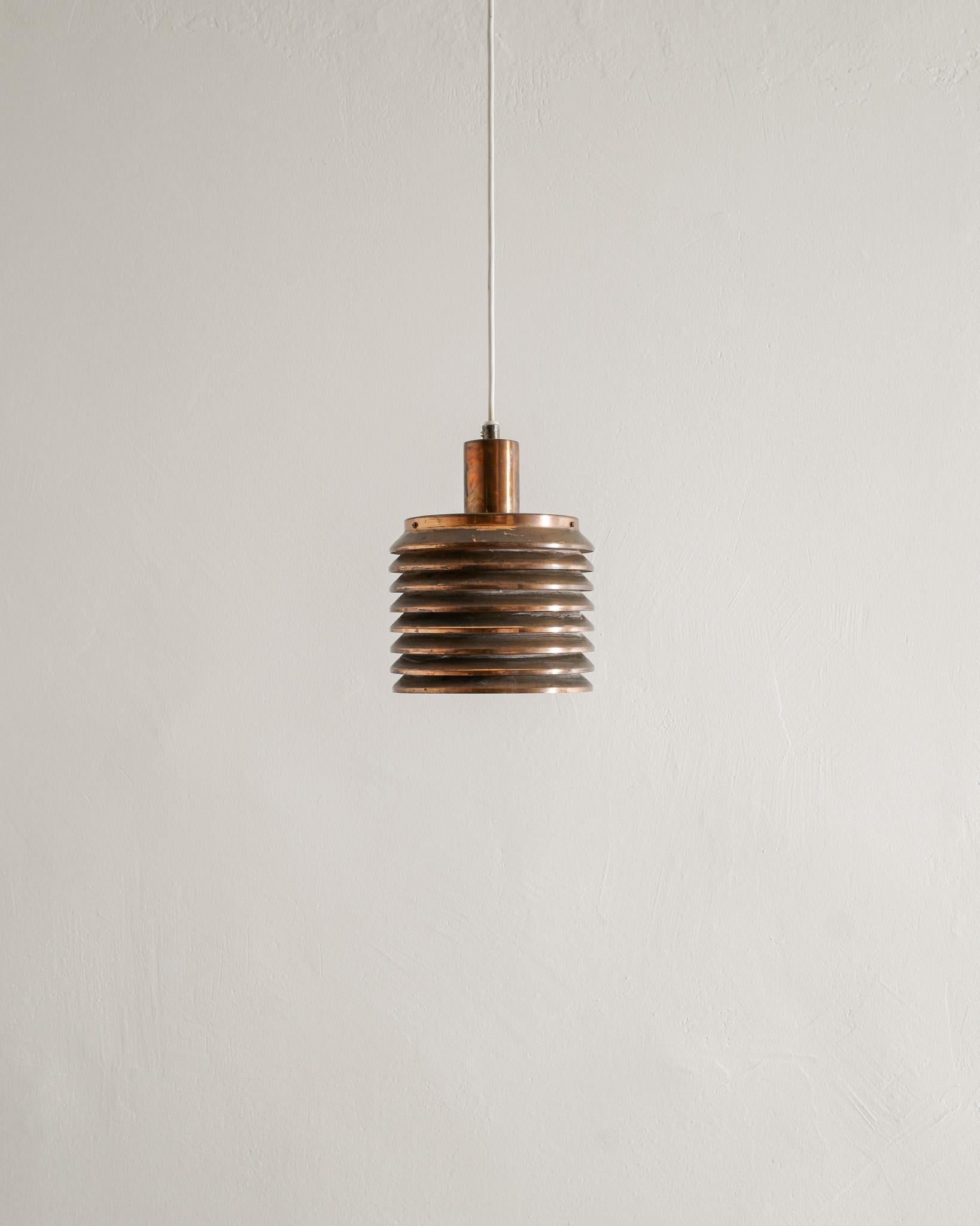 Scandinavian Modern Swedish Mid Century Hans-Agne Jakobsson T-642 Copper Ceiling Pendant Lamp, 1950s For Sale
