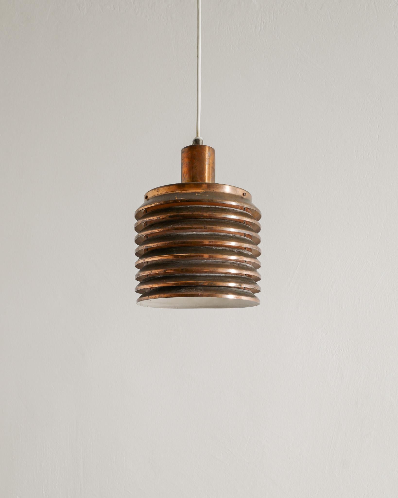 Swedish Mid Century Hans-Agne Jakobsson T-642 Copper Ceiling Pendant Lamp, 1950s In Good Condition For Sale In Stockholm, SE