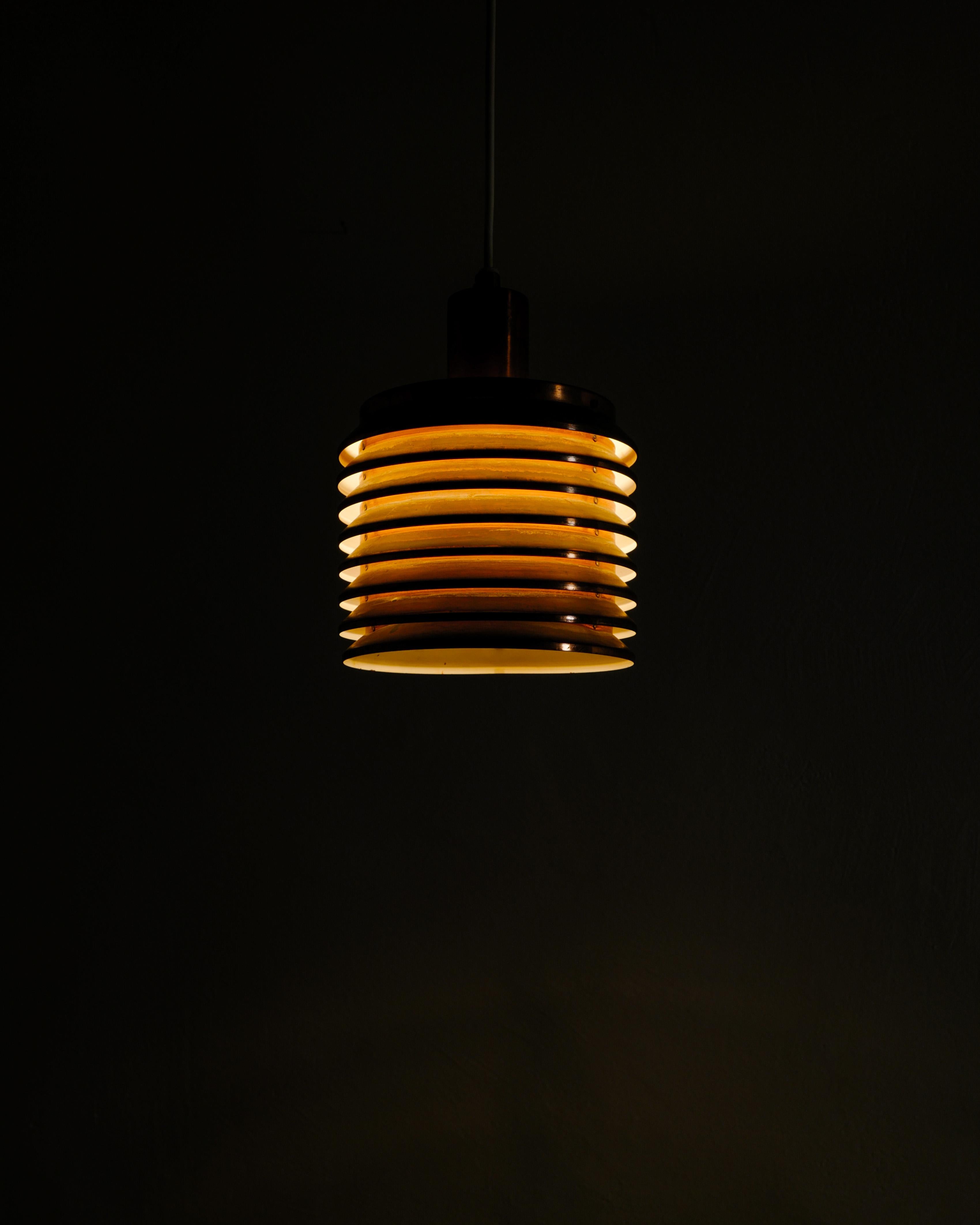 Mid-20th Century Swedish Mid Century Hans-Agne Jakobsson T-642 Copper Ceiling Pendant Lamp, 1950s For Sale