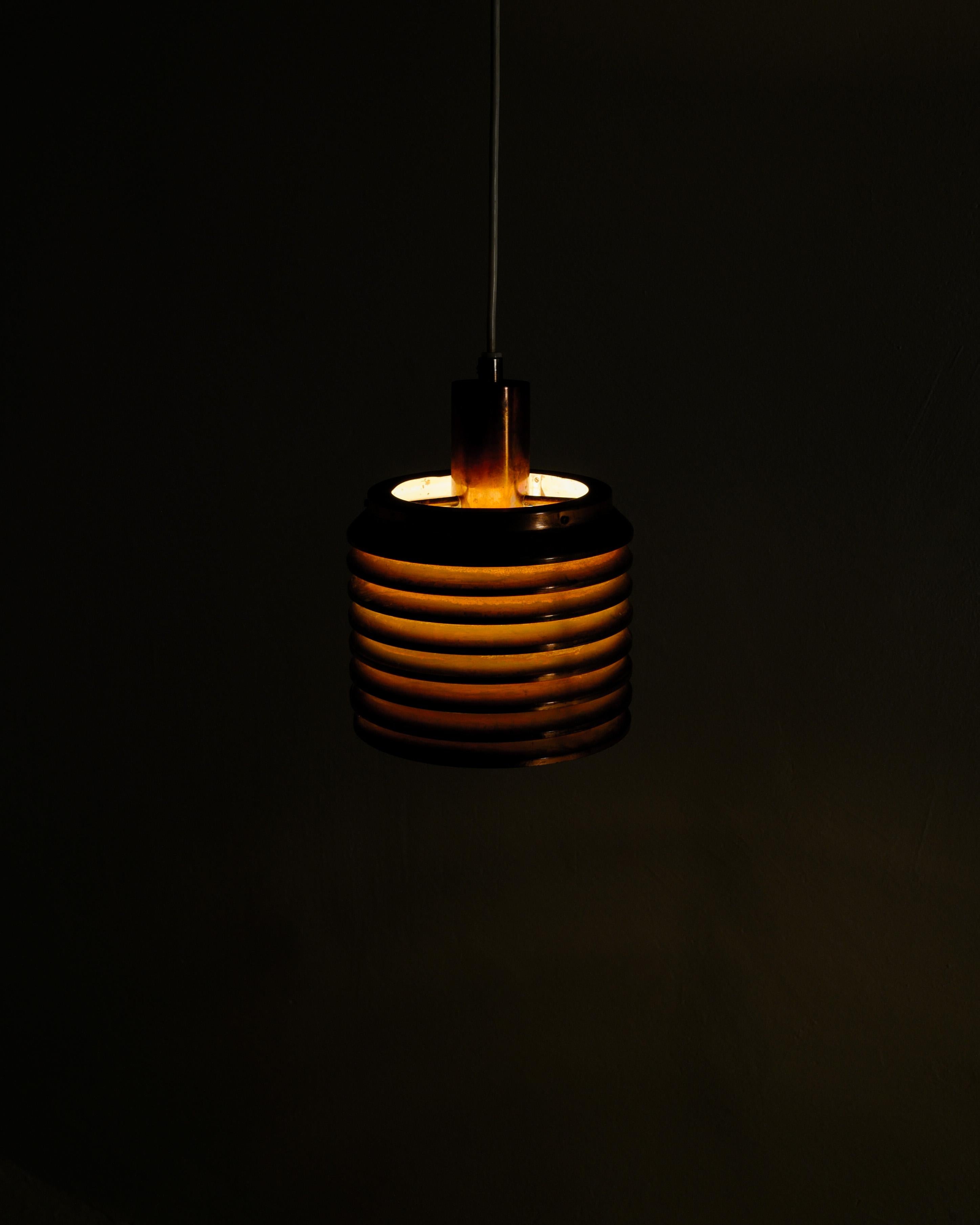 Swedish Mid Century Hans-Agne Jakobsson T-642 Copper Ceiling Pendant Lamp, 1950s For Sale 1