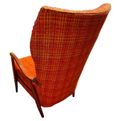 Swedish Mid Century High Back Tufted Lounge Chair