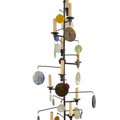 Swedish Midcentury Iron Chandelier