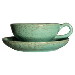 Swedish Mid-century Jerk Werkmäster, C&S, Glazed Green Nittsjo, 1940s