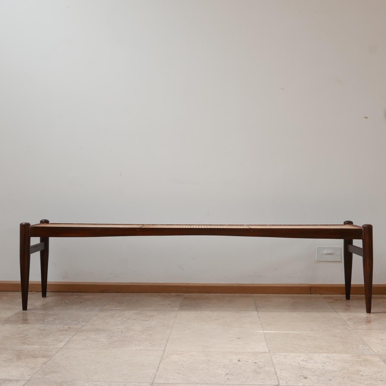 Swedish Mid-Century Long Cane Bench or Coffee Table 5