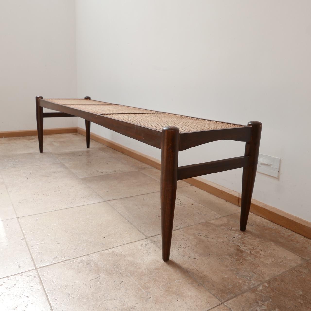 20th Century Swedish Mid-Century Long Cane Bench or Coffee Table