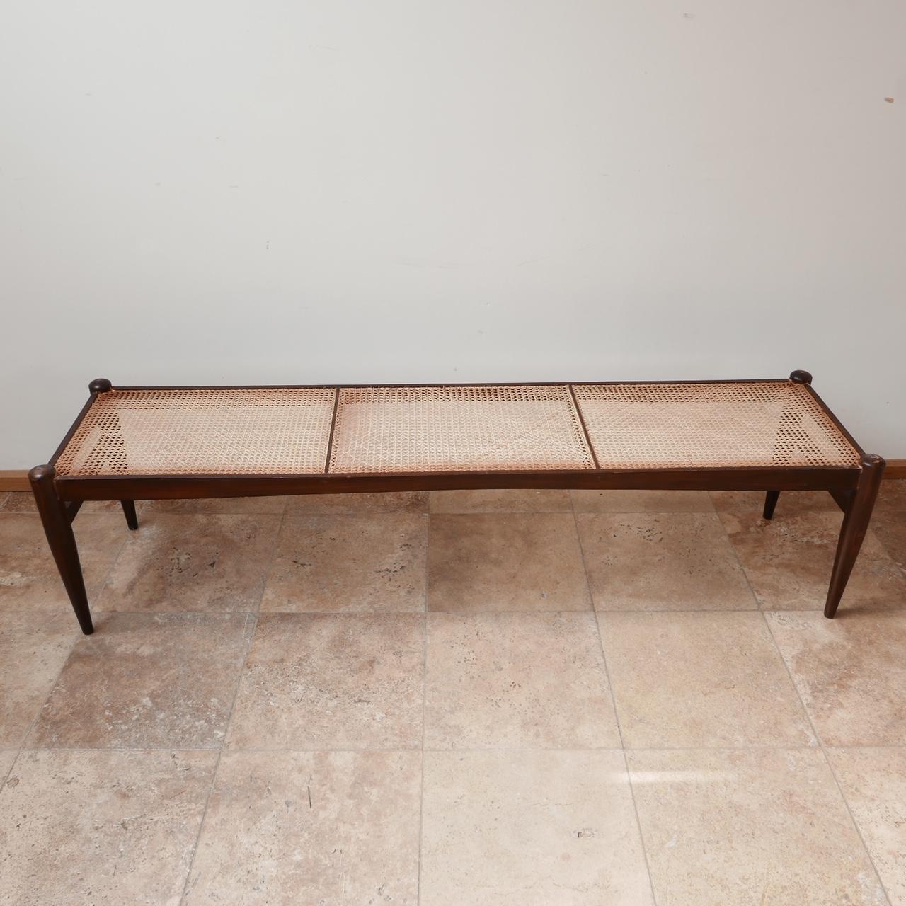 Swedish Mid-Century Long Cane Bench or Coffee Table 4