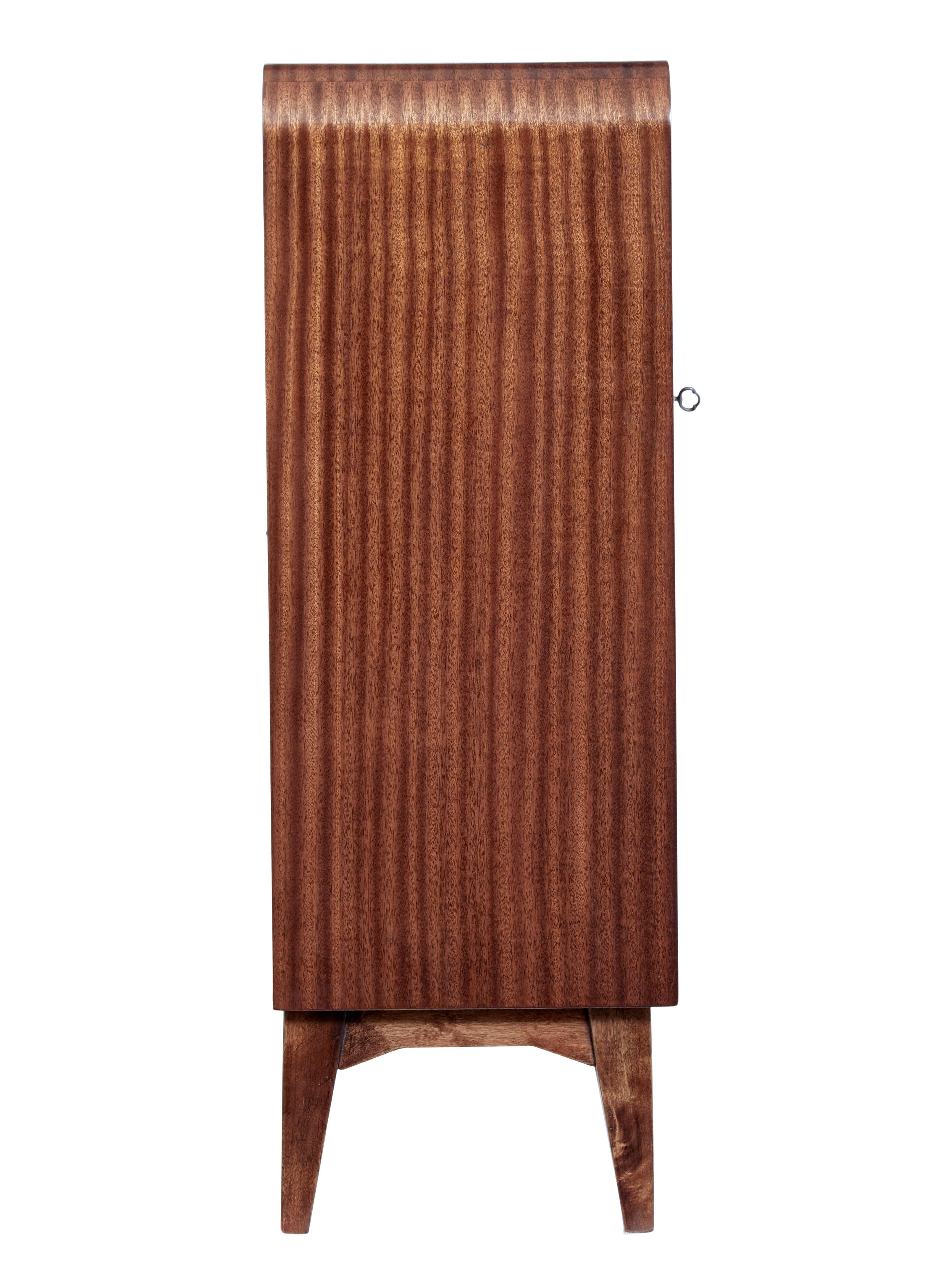 Mid-Century Modern Swedish Mid Century Mahogany Low Open Bookcase
