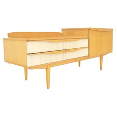 Swedish Mid Century Modern 1950s Blond Birch Drop  Door Console Entry Hall Table