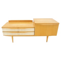 Swedish Mid Century Modern 1950s Blond Birch Drop  Door Console Entry Hall Table