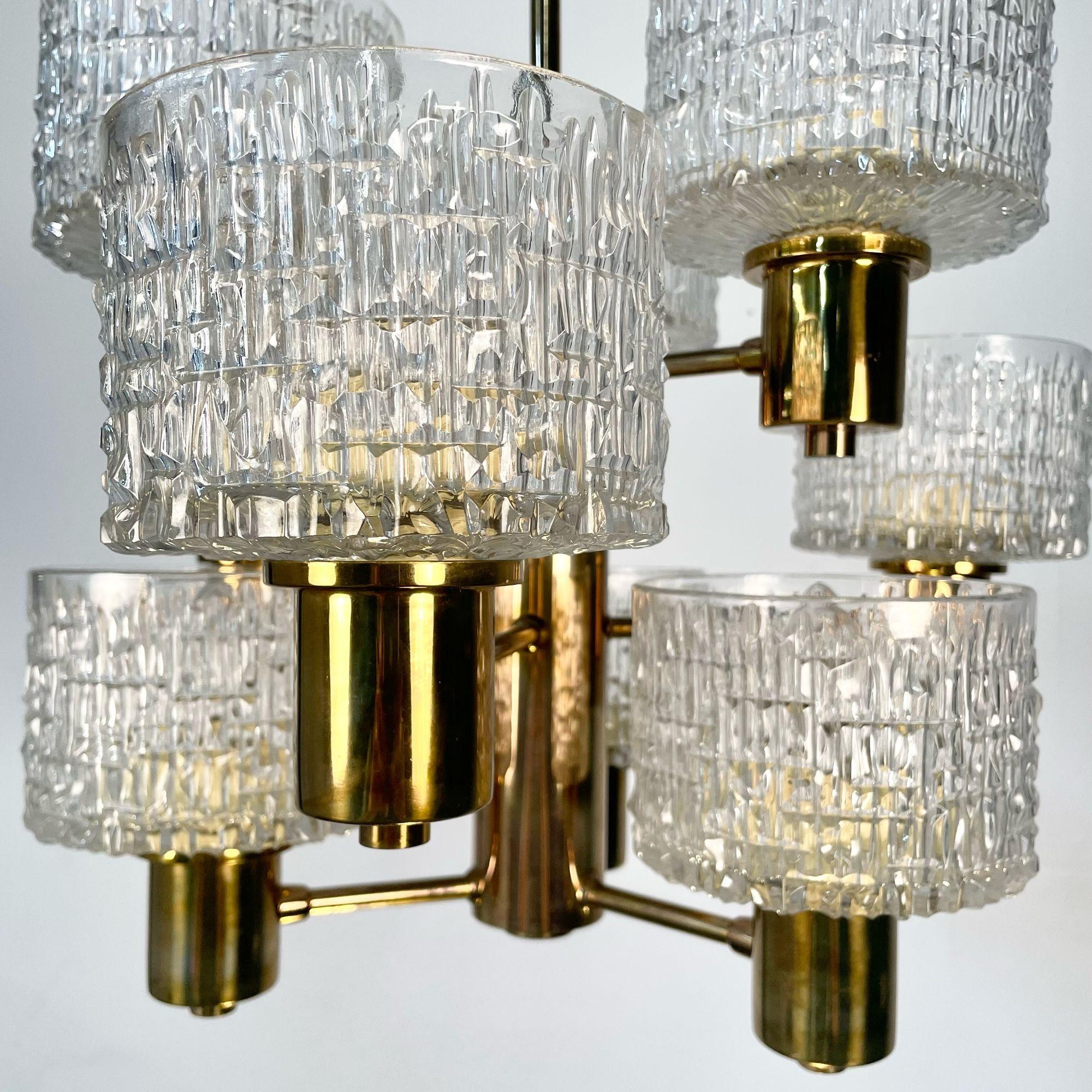 Swedish Mid-Century Modern 9 Light Chandelier / Pendant by Hans-Agne Jakobsson For Sale 1