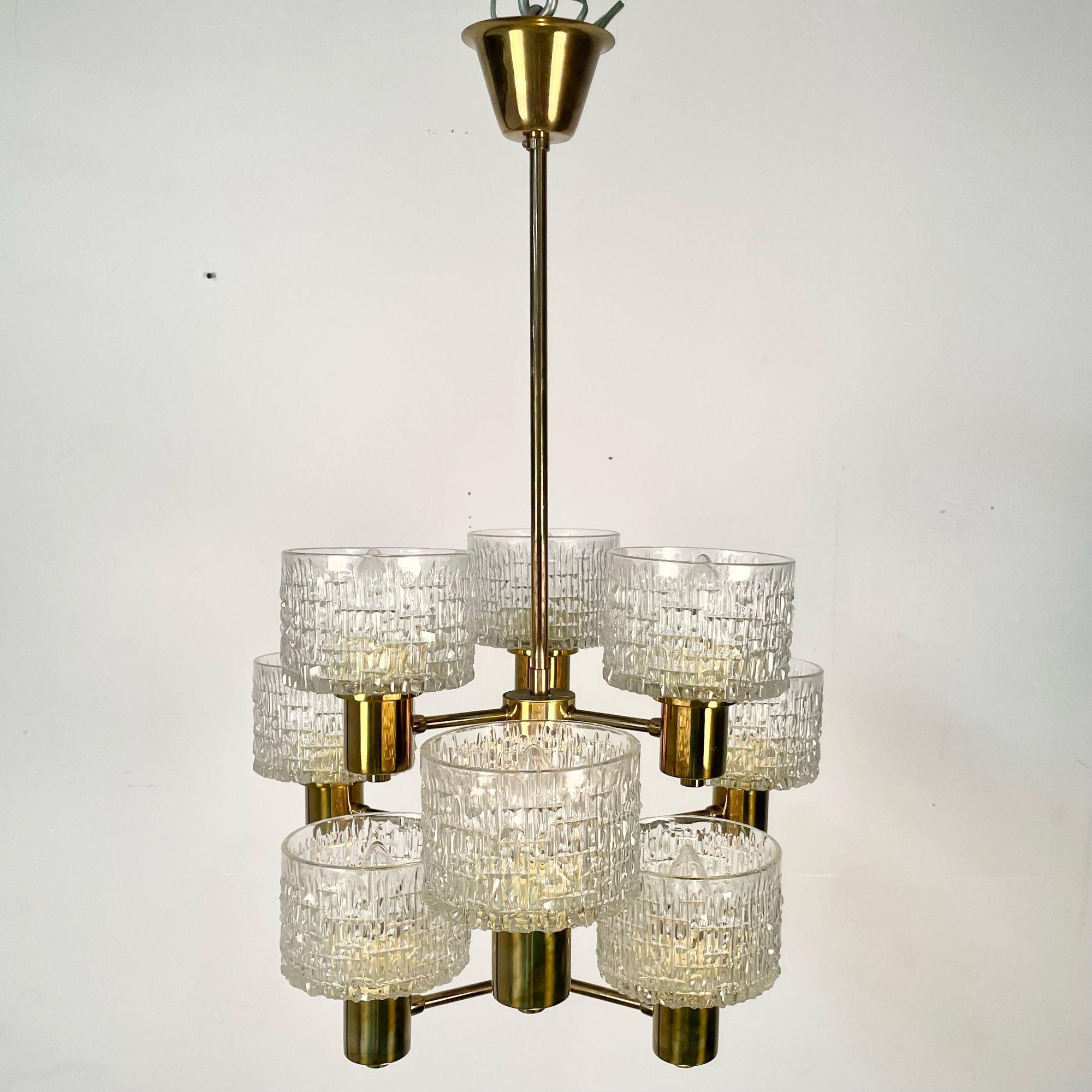 Swedish Mid-Century Modern 9 Light Chandelier / Pendant by Hans-Agne Jakobsson For Sale 4