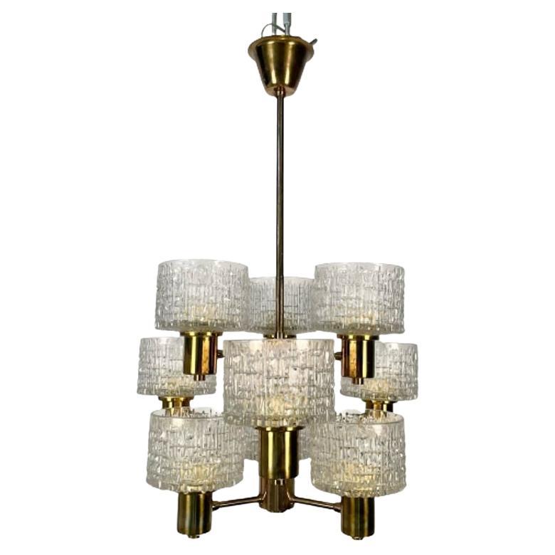 Swedish Mid-Century Modern 9 Light Chandelier / Pendant by Hans-Agne Jakobsson For Sale