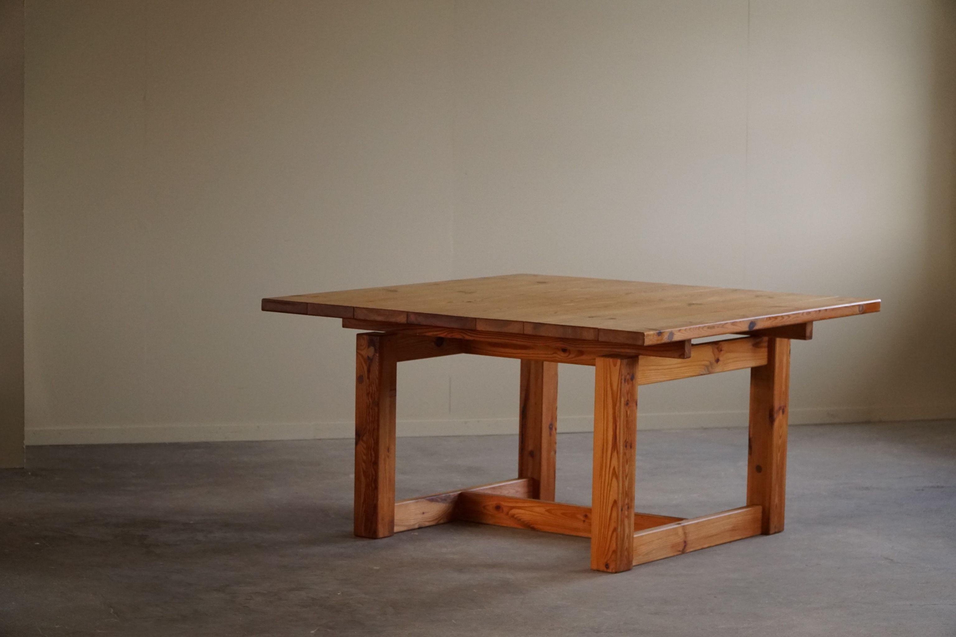Swedish Mid Century Modern, A Large Handcrafted Table in Solid Pine, 1960s 10