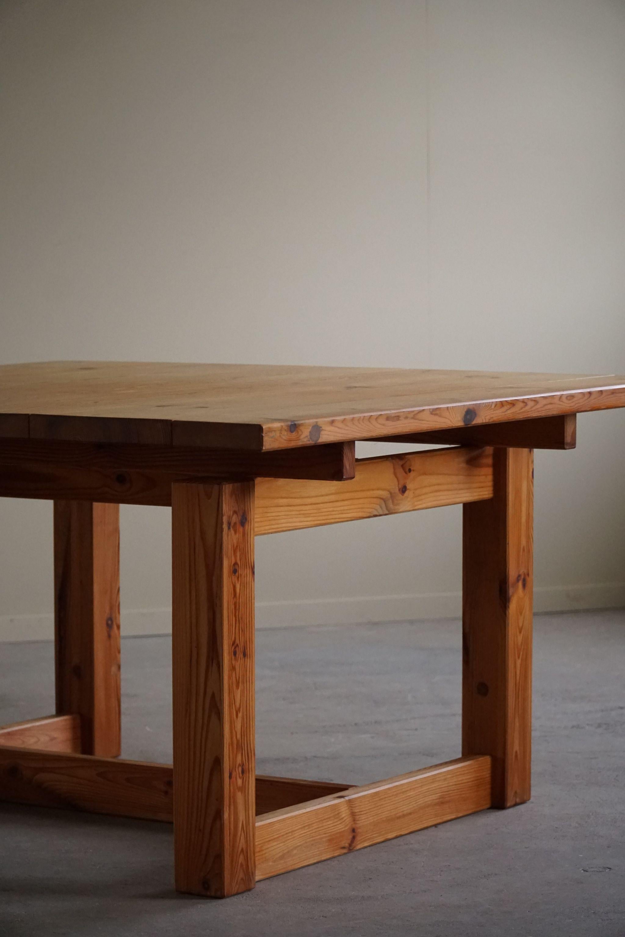 Swedish Mid Century Modern, A Large Handcrafted Table in Solid Pine, 1960s 12