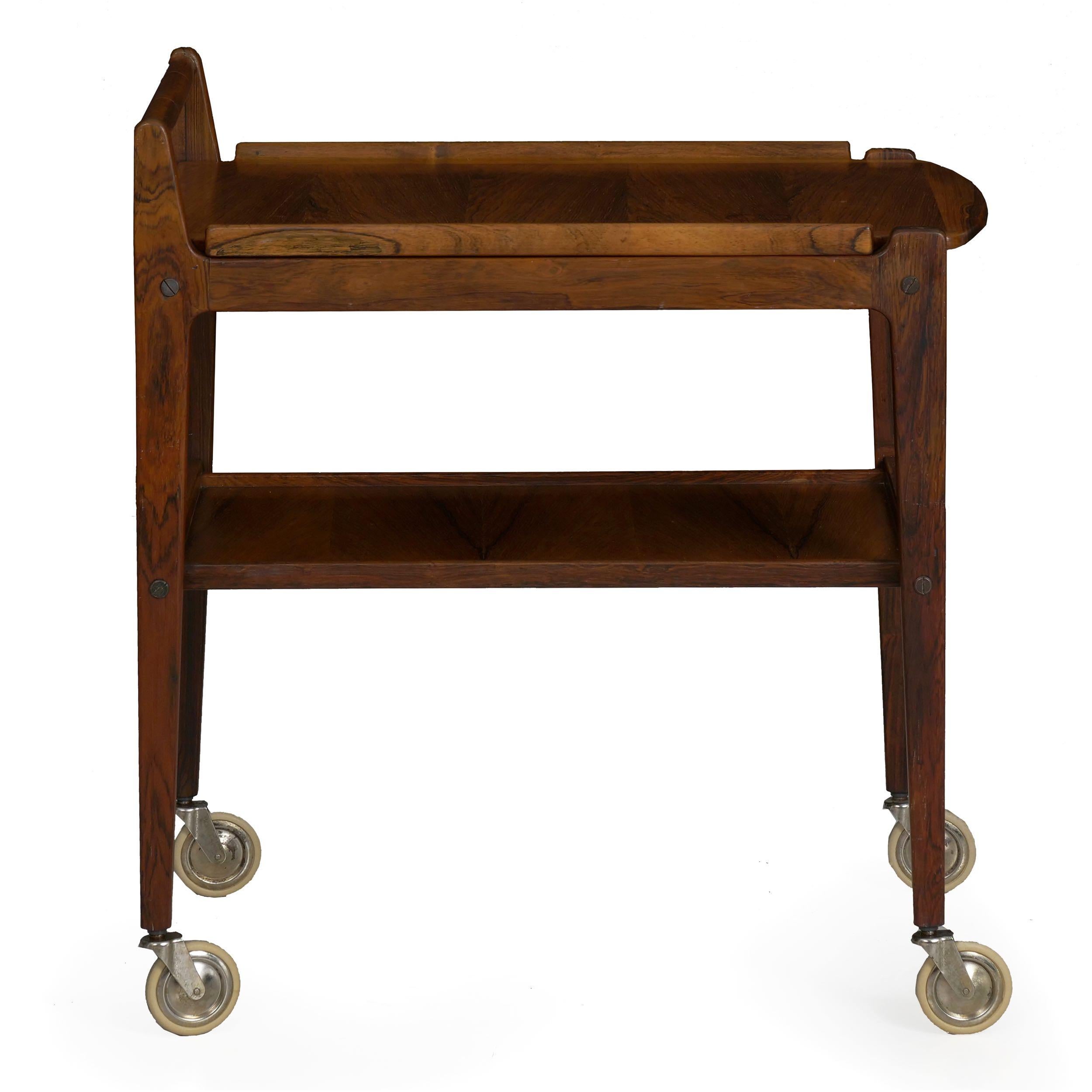 Swedish MidCentury Modern Accent Table Serving Bar Cart by Erik