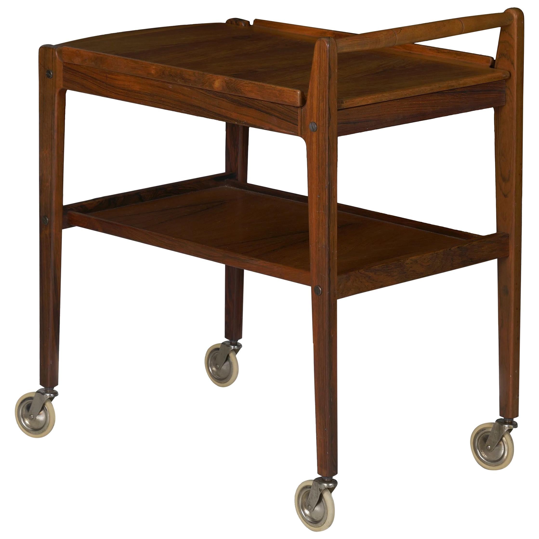 Swedish MidCentury Modern Accent Table Serving Bar Cart by Erik
