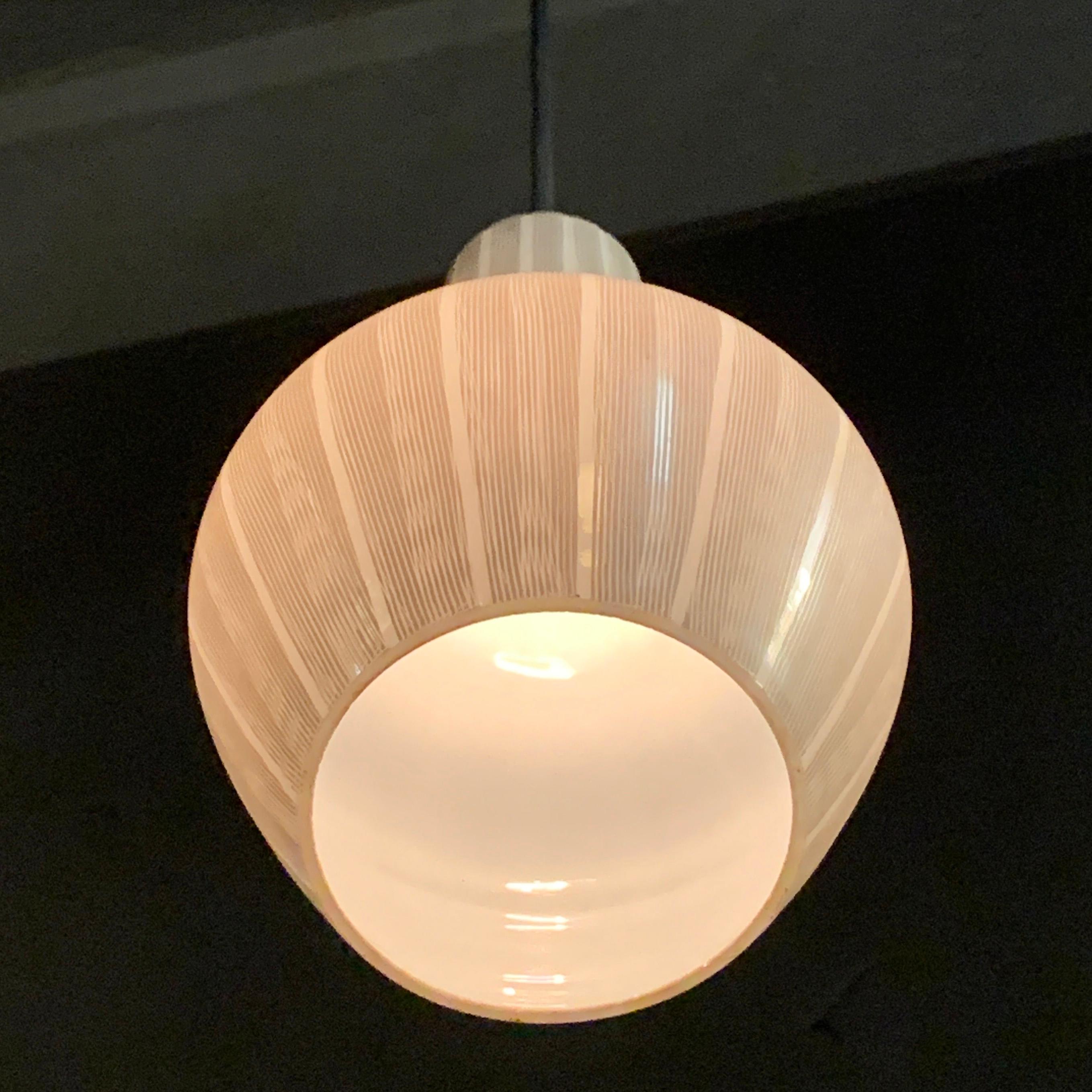Swedish Mid-Century Modern Art Glass Pendant Light 3