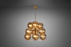 Swedish Mid-Century Modern Brass 9-armed Chandelier, Sweden, circa 1960s