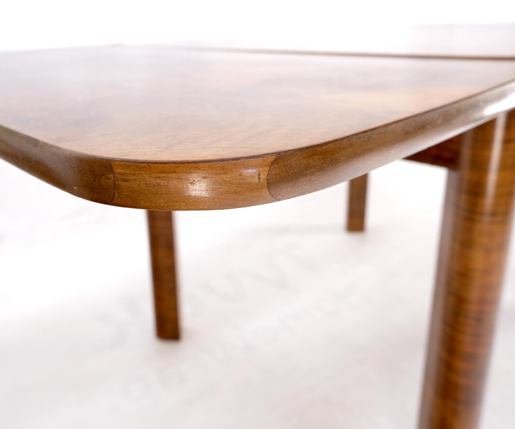 Mesa Comedor Extensible Refectorio Sueca Moderna de Mitad de Siglo en Madera de Burl en venta 5