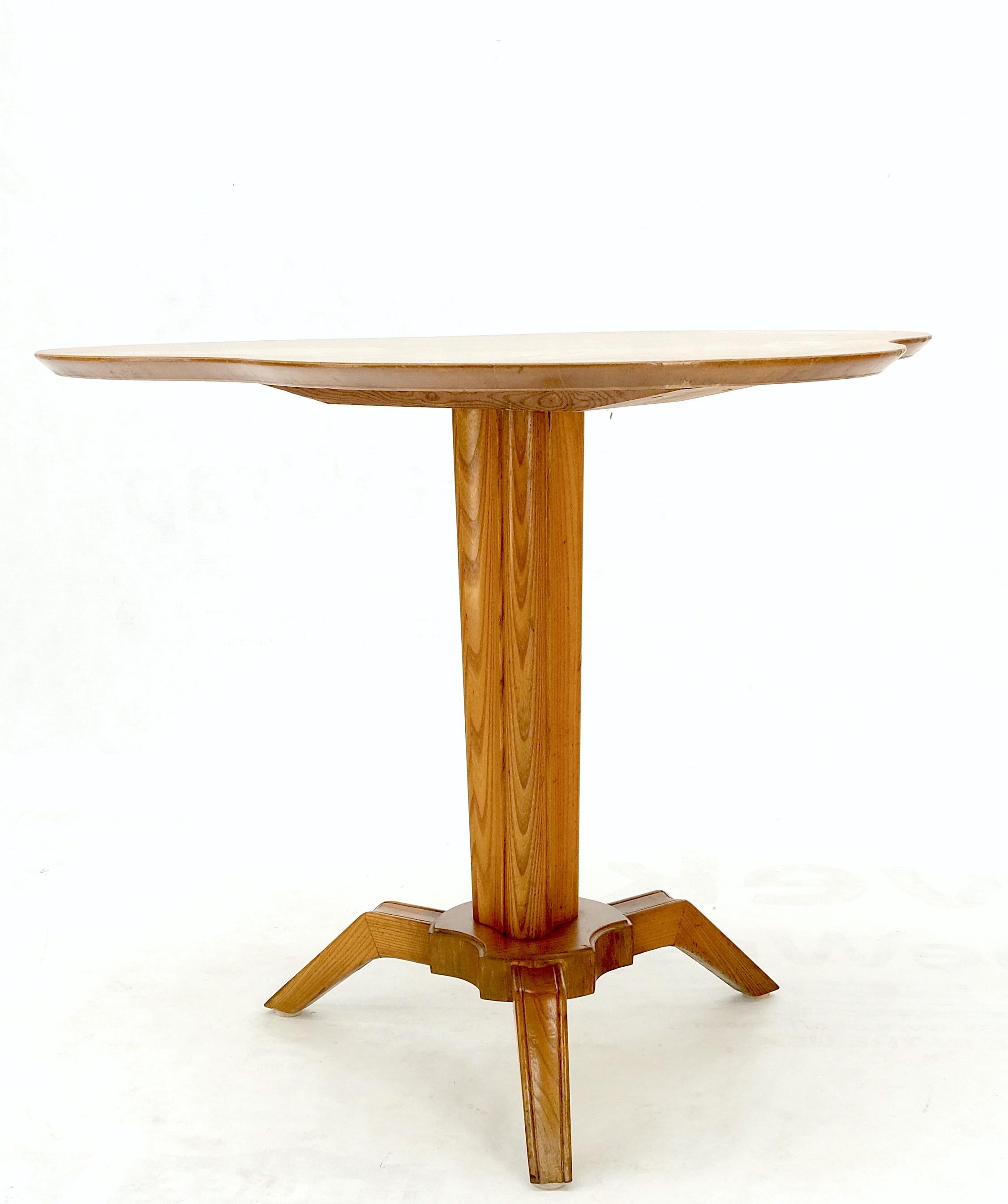 Schwedische Mid-Century Modern Burl Wood Tri Legged Side End Table Stand 1949 Mint! im Angebot 7