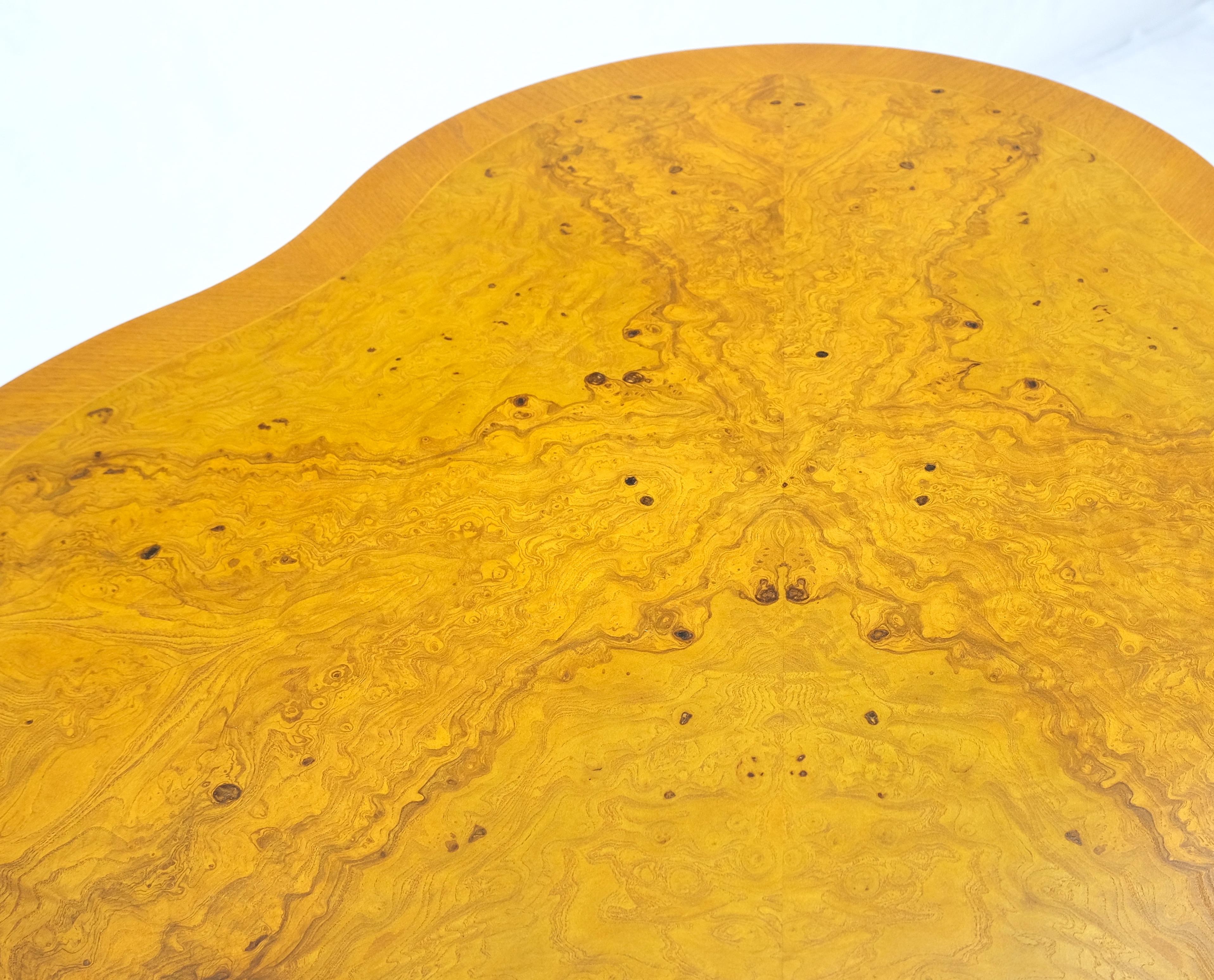 Swedish Mid-Century Modern burl wood tri legged side end table stand 1949 mint.