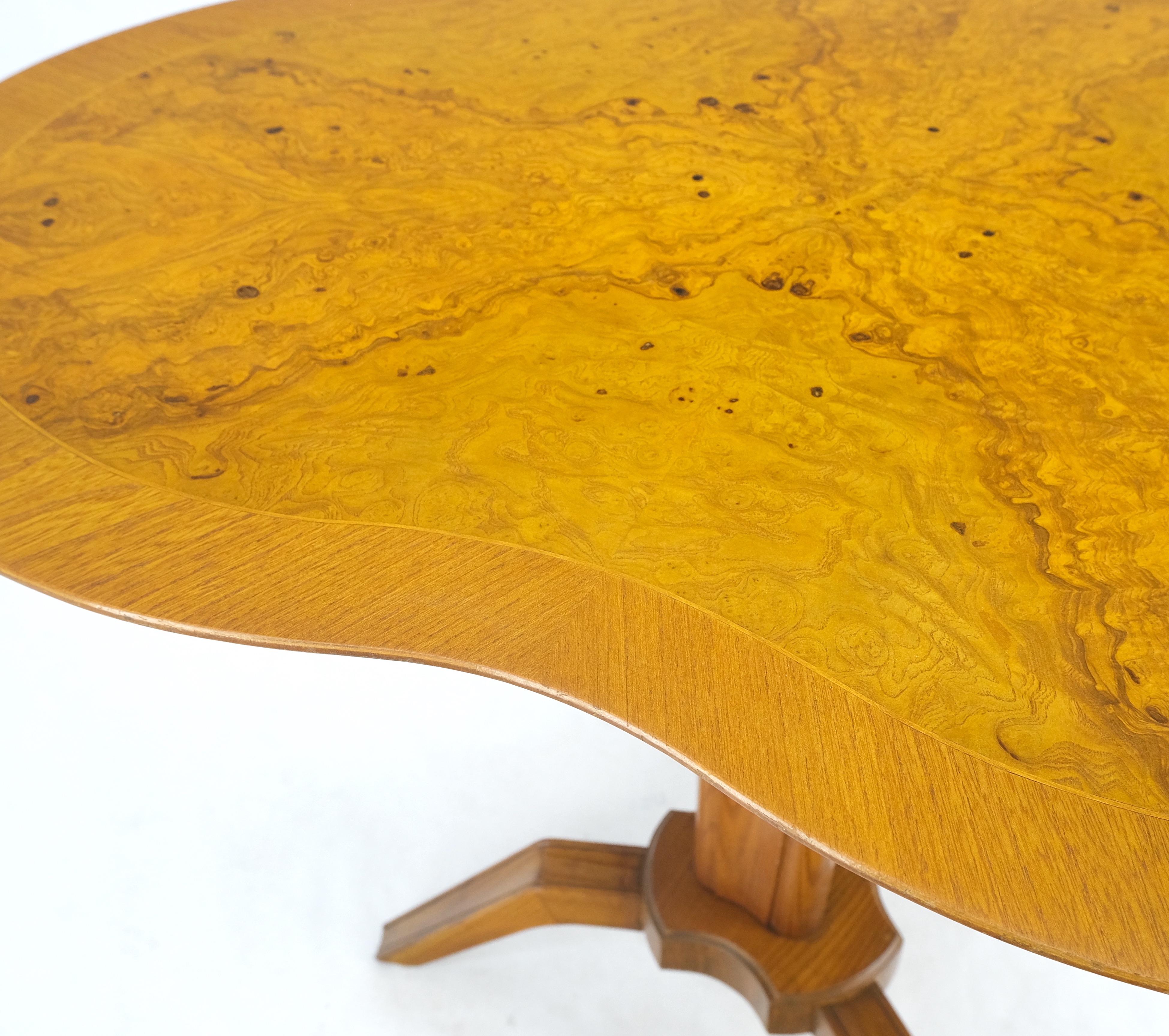 Swedish Mid-Century Modern Burl Wood Tri Legged Side End Table Stand 1949 Mint! For Sale 3