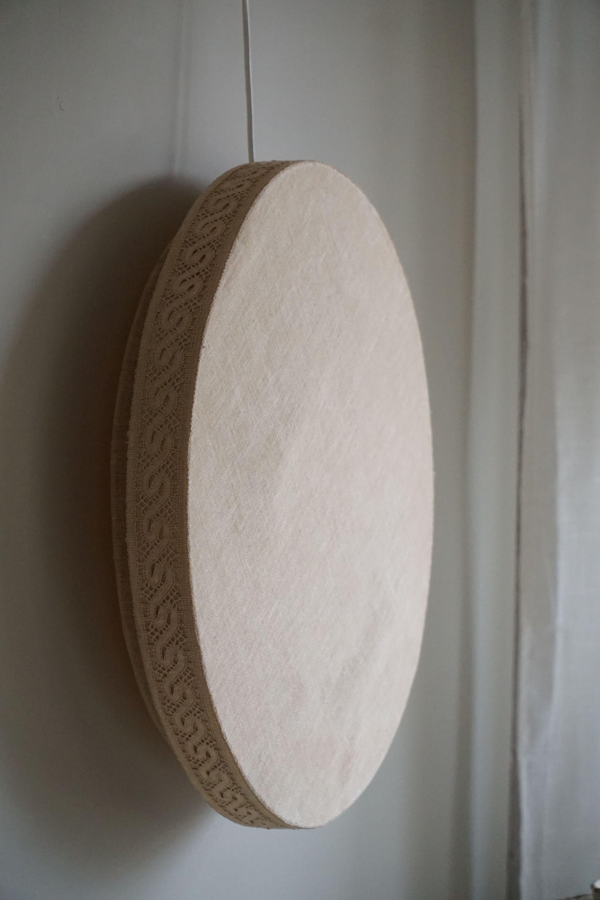 Swedish Mid Century Modern, Ceiling / Flush Scone in Linen, 1950s  In Fair Condition For Sale In Odense, DK