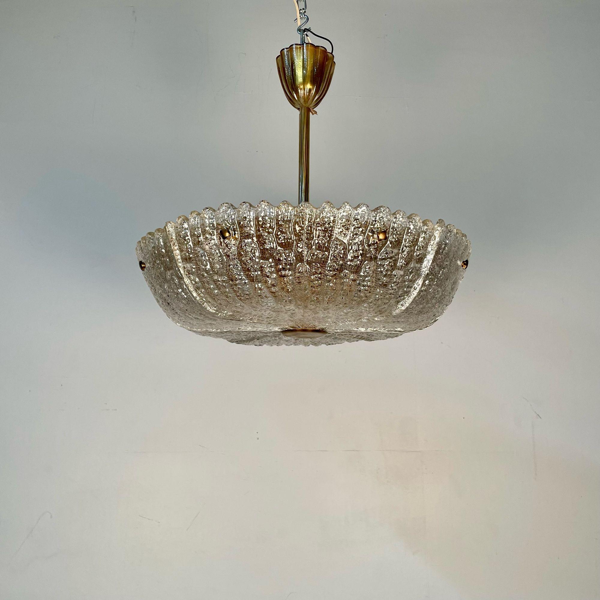 Swedish Mid-Century Modern Chandelier / Pendant by Carl Fagerlund for Orrefors In Good Condition For Sale In Stamford, CT