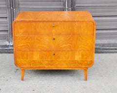 Swedish Mid-Century Modern Dresser in Elm and Burled Elm, circa 1950