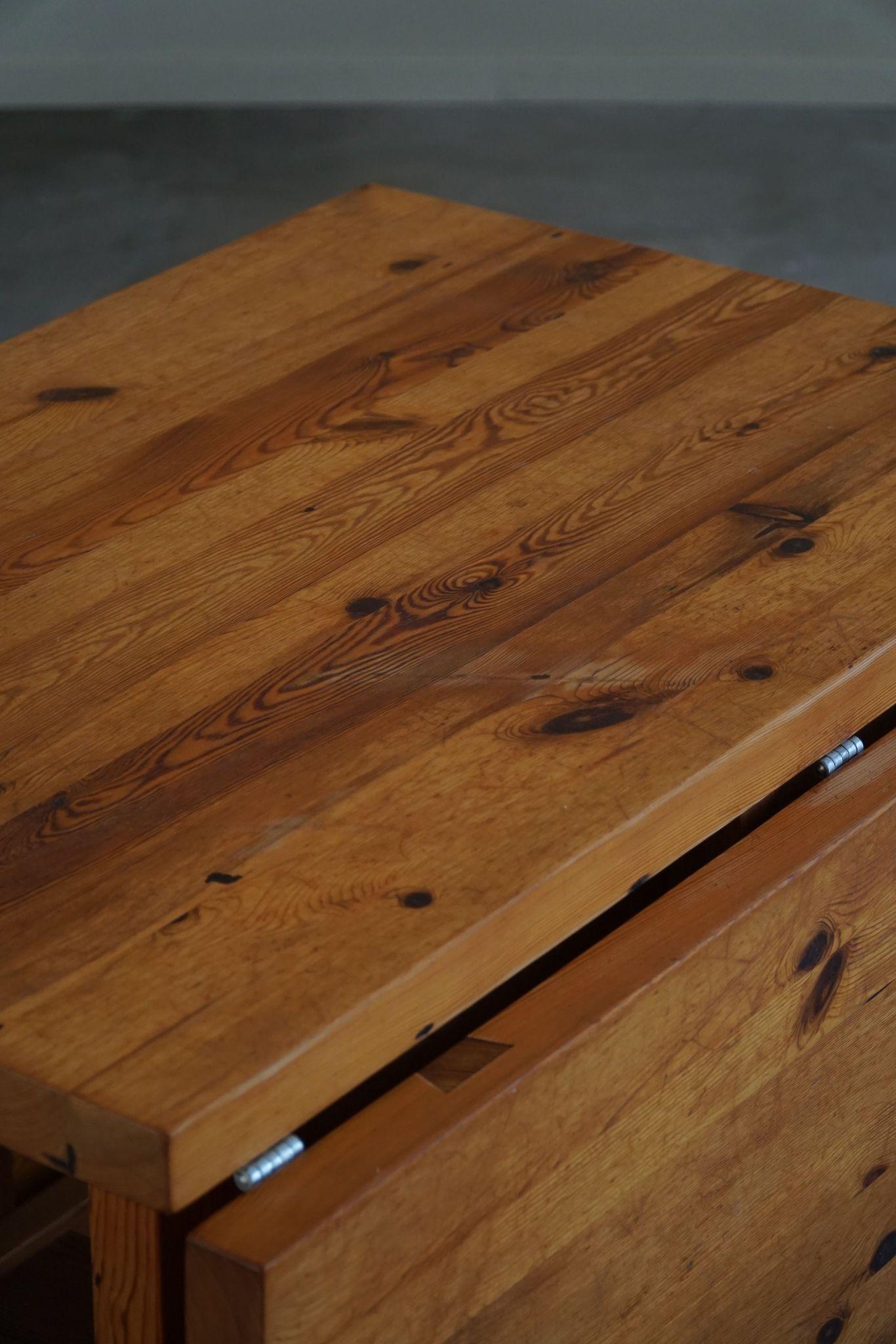 Swedish Mid Century Modern, Drop Leaf Folding Table in Pine, Sven Larsson, 1960s For Sale 12