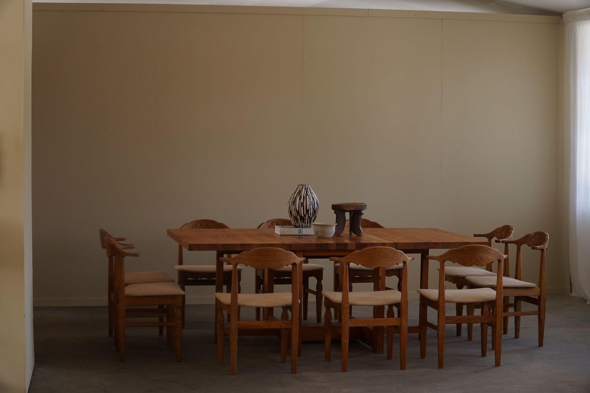 20th Century Swedish Mid Century Modern, Drop Leaf Folding Table in Pine, Sven Larsson, 1960s For Sale
