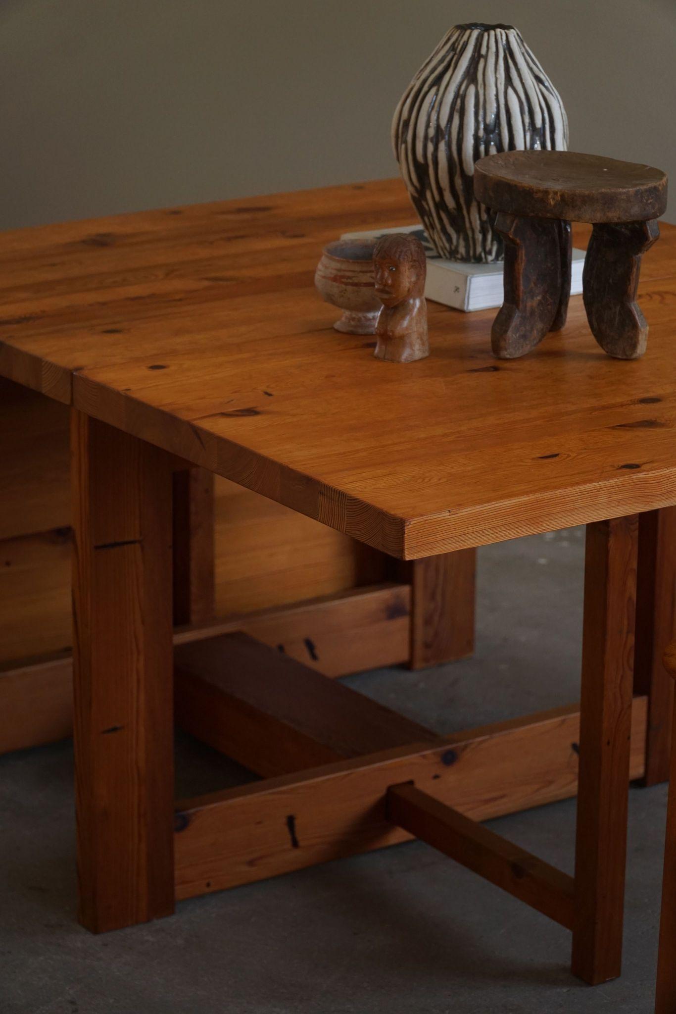 Swedish Mid Century Modern, Drop Leaf Folding Table in Pine, Sven Larsson, 1960s For Sale 3
