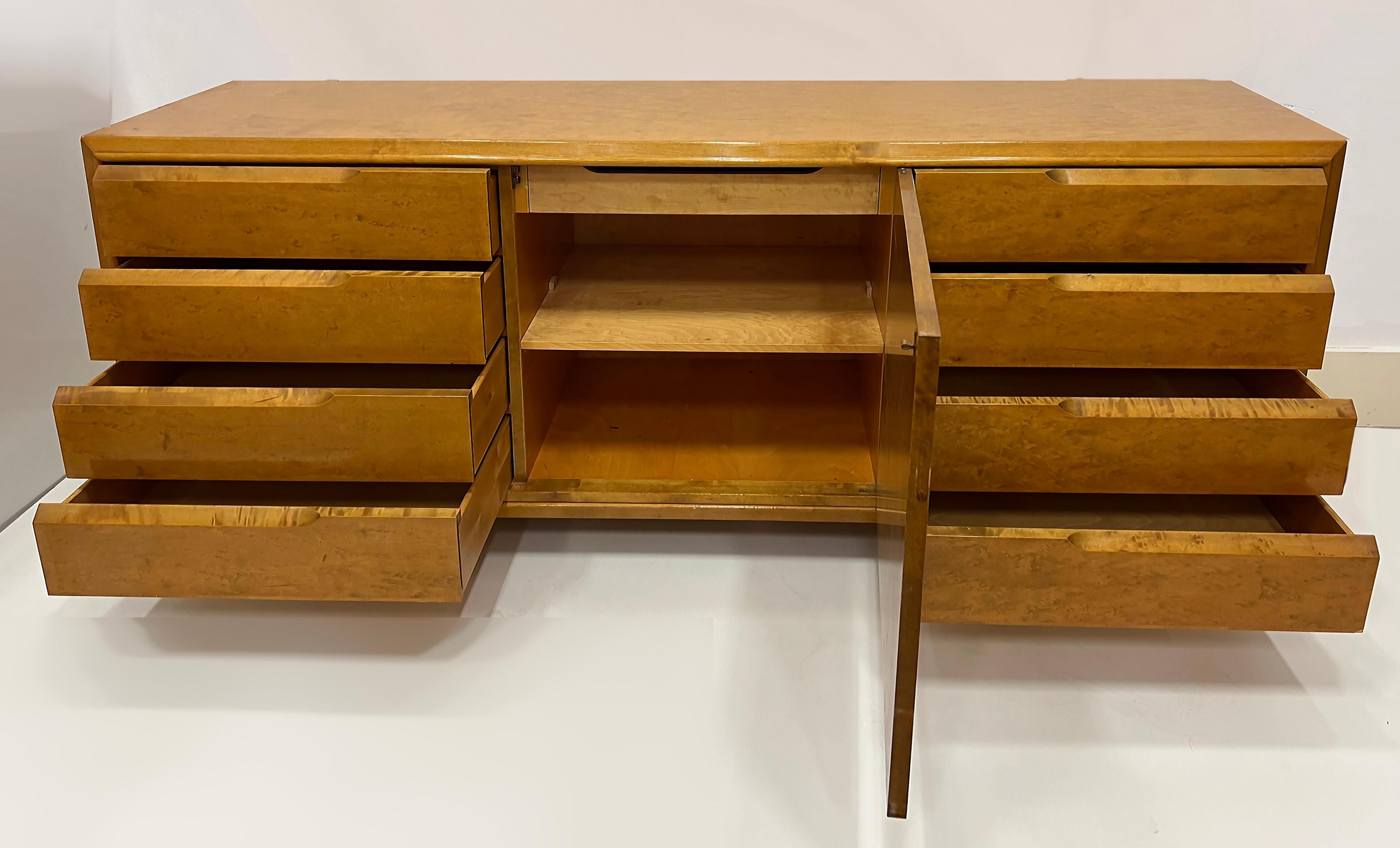 20th Century  Swedish Mid-century Modern Edmond Spence Credenza with 9-drawers