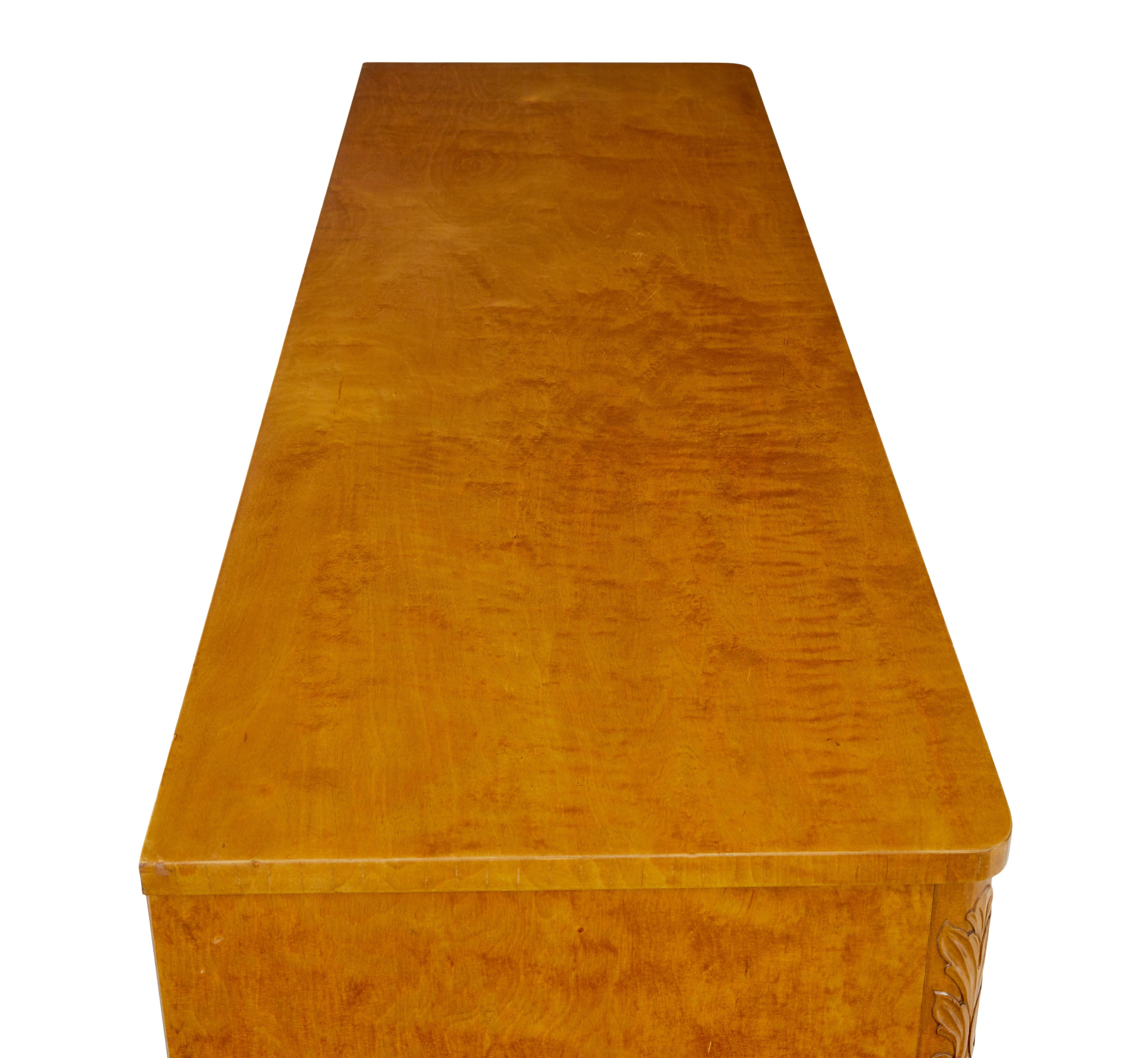 Swedish mid century modern elm and birch sideboard For Sale 3