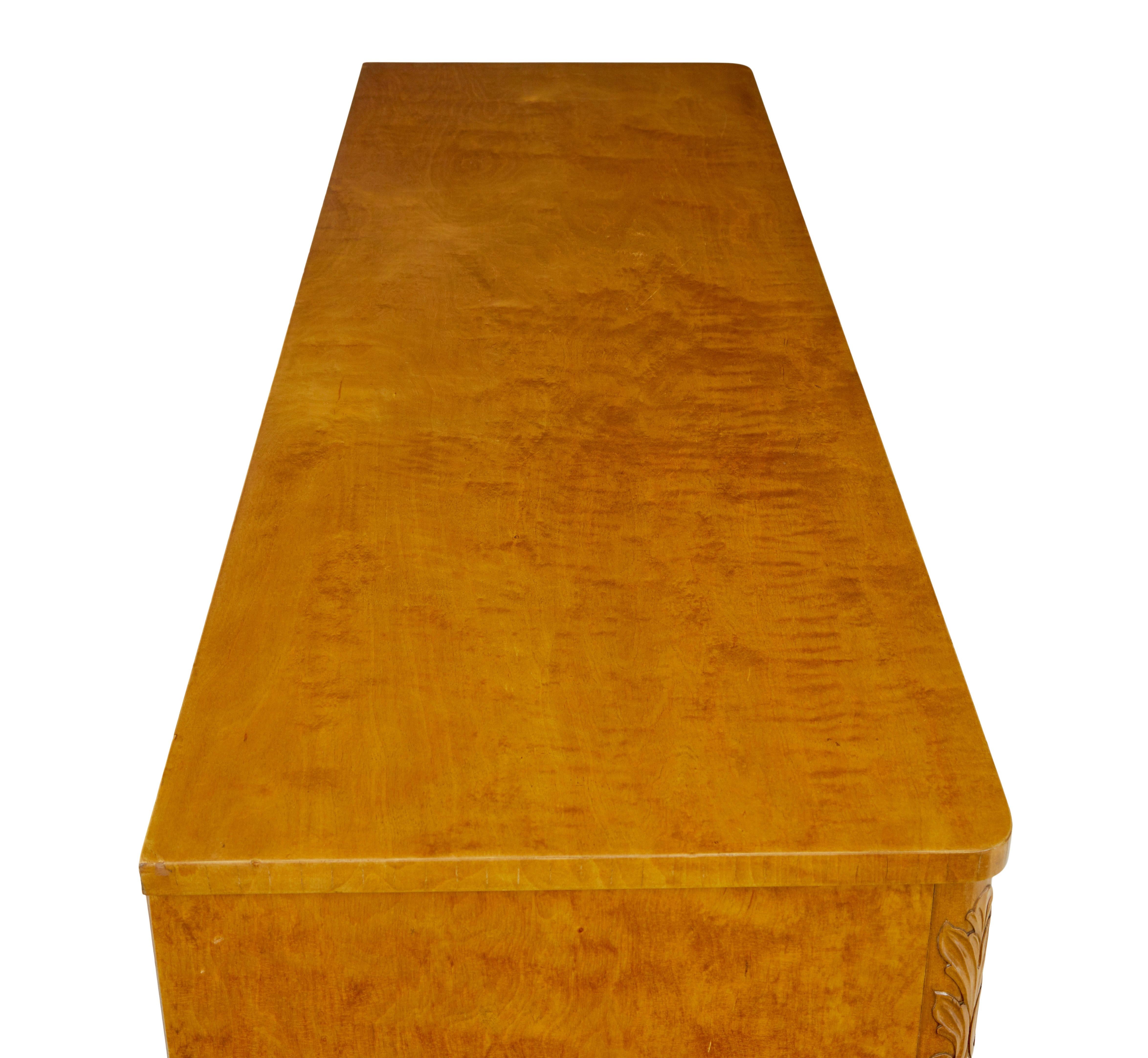 Swedish mid century modern elm and birch sideboard For Sale 3