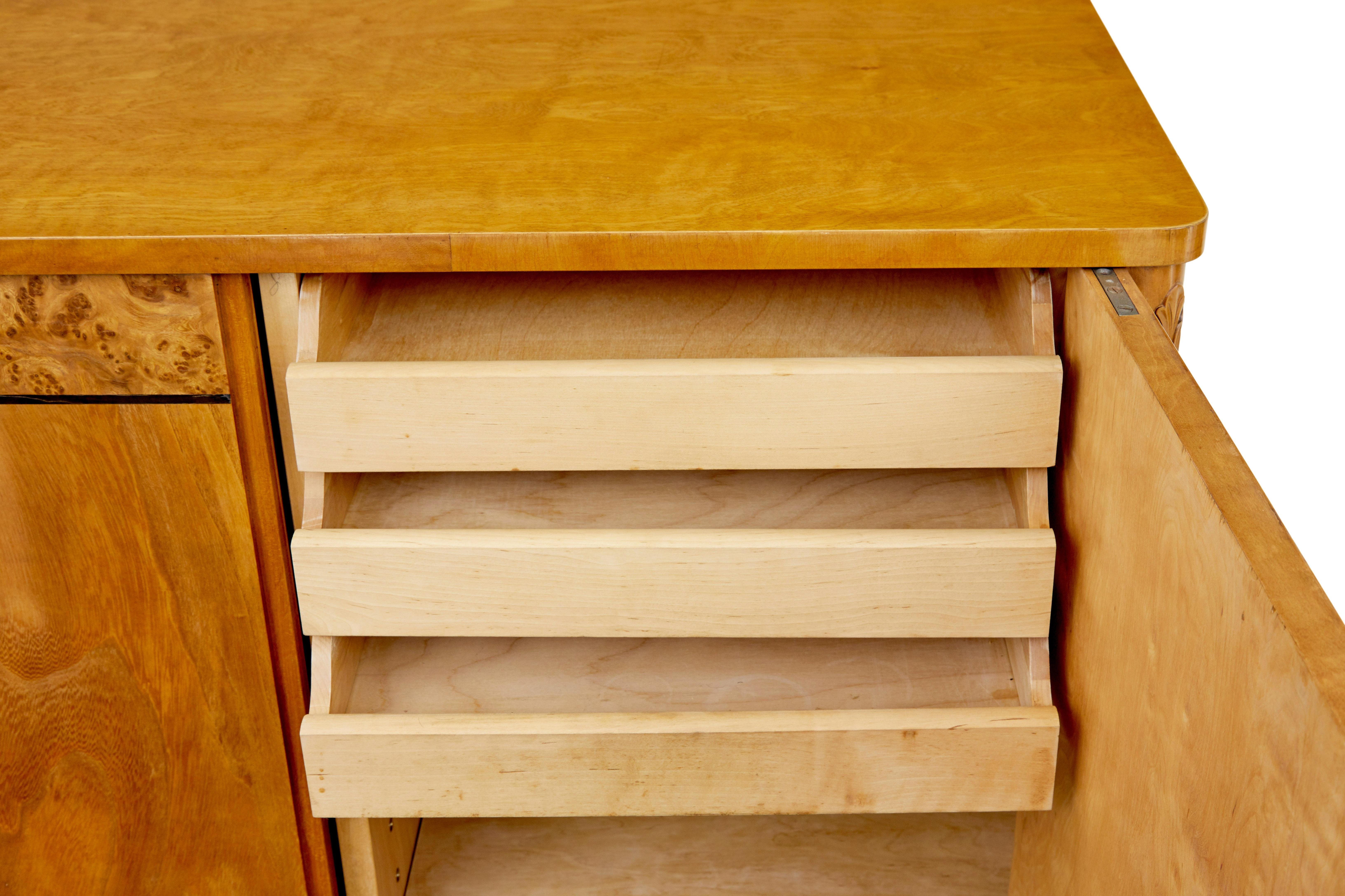 Swedish mid century modern elm and birch sideboard For Sale 4
