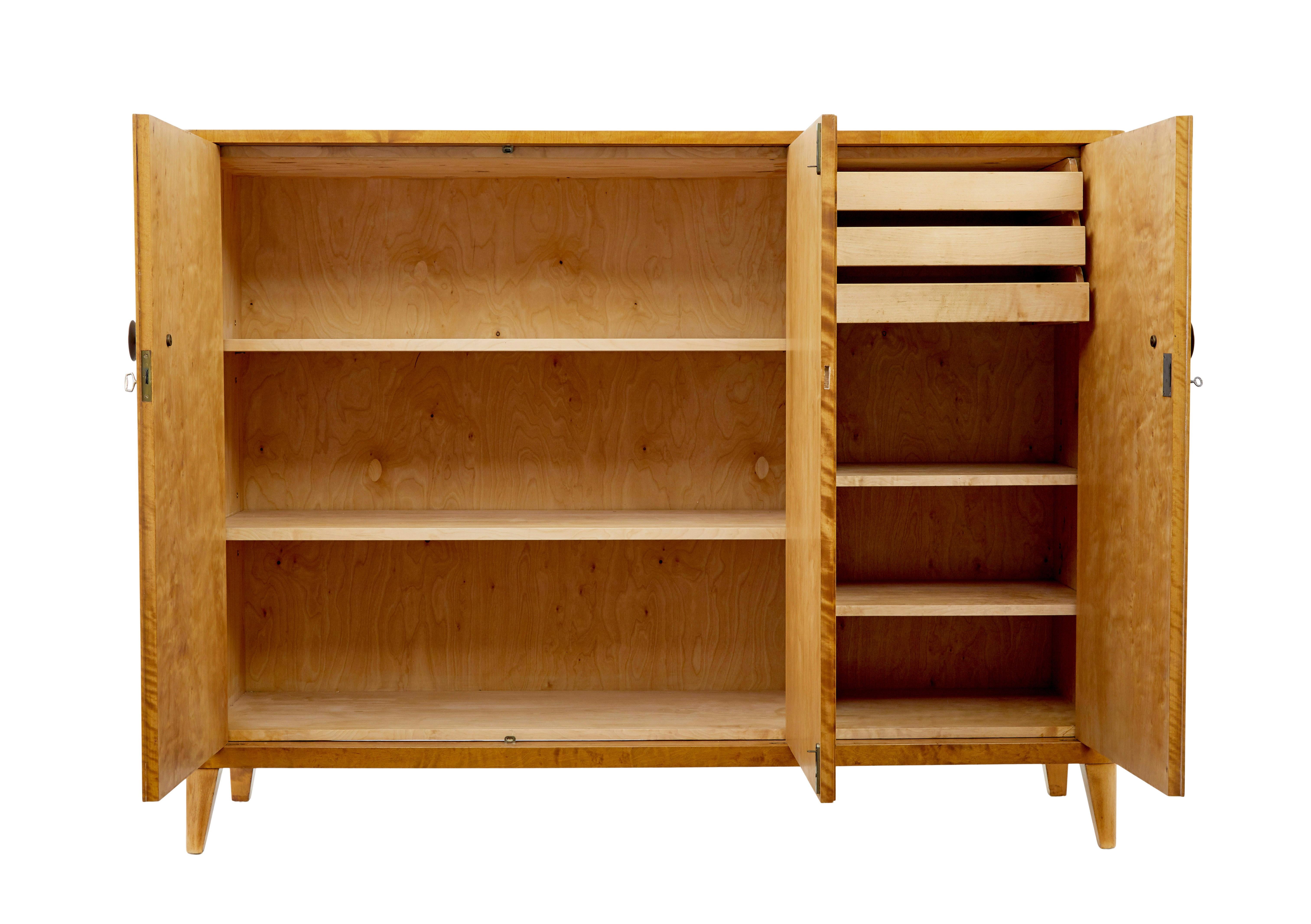 Mid-Century Modern Swedish mid century modern elm and birch sideboard For Sale