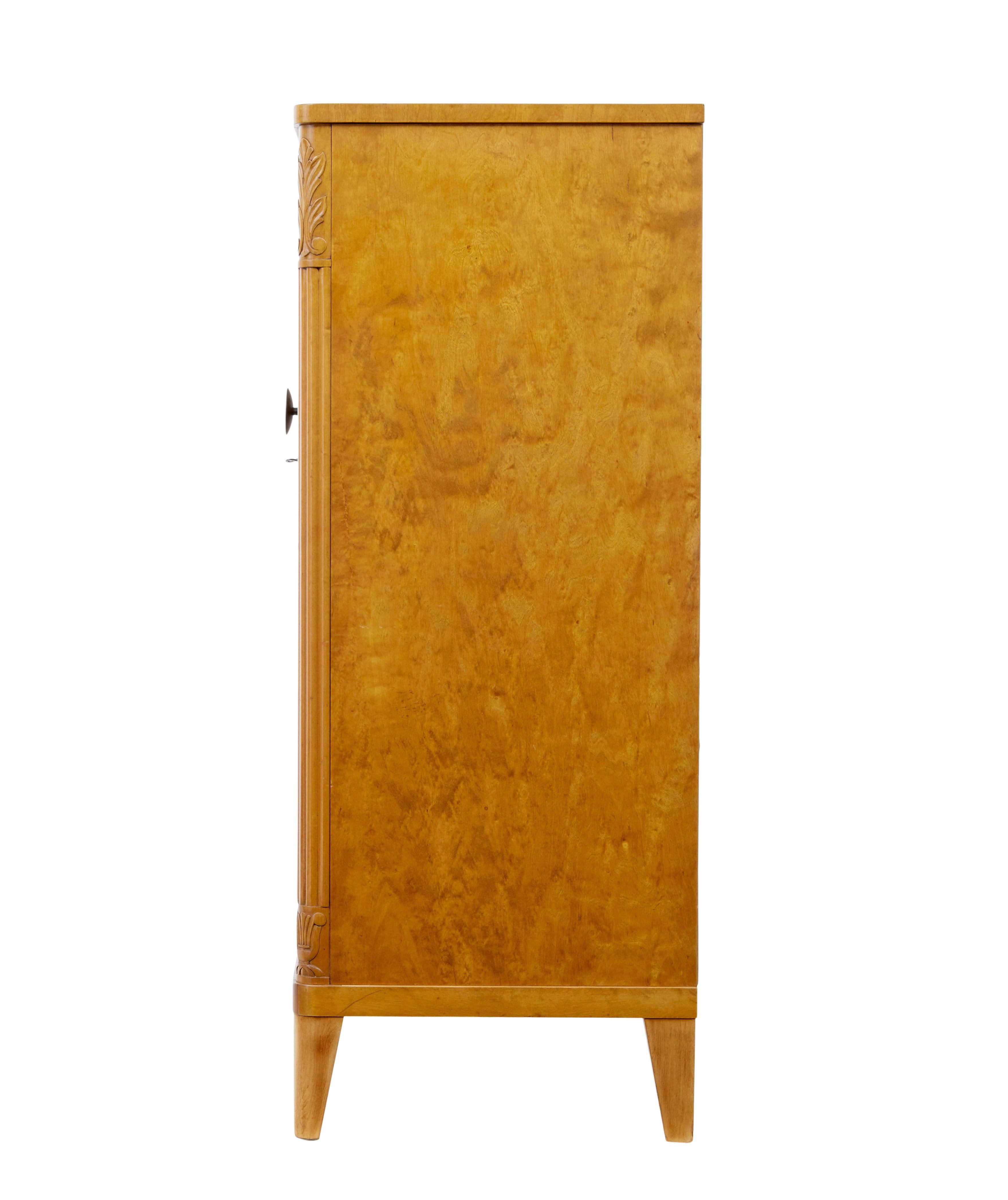 20th Century Swedish mid century modern elm and birch sideboard For Sale