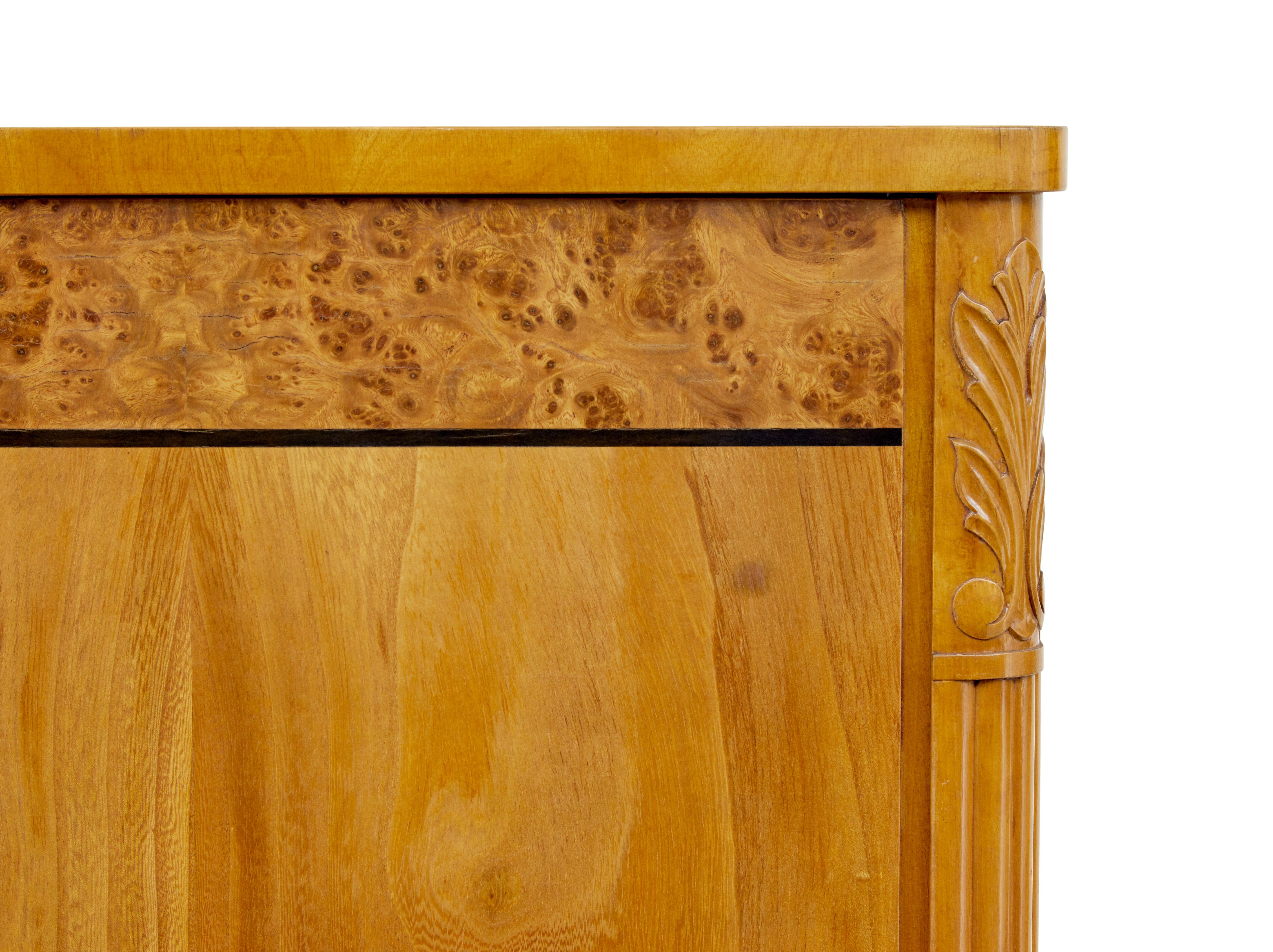 Swedish mid century modern elm and birch sideboard For Sale 1