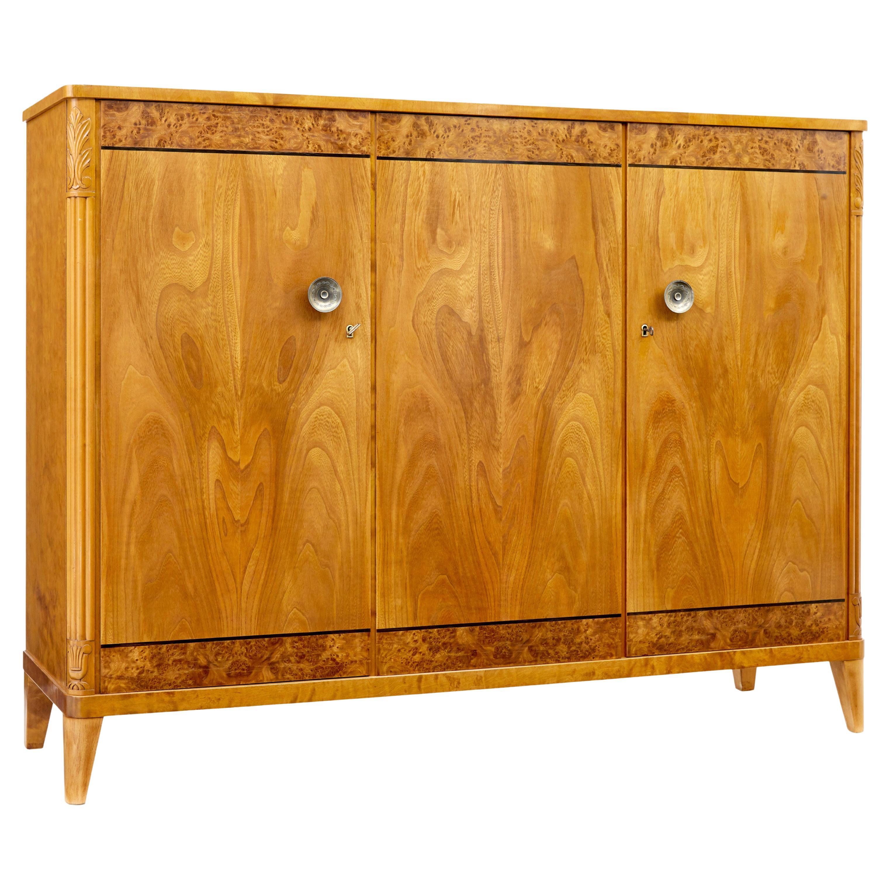 Swedish mid century modern elm and birch sideboard For Sale