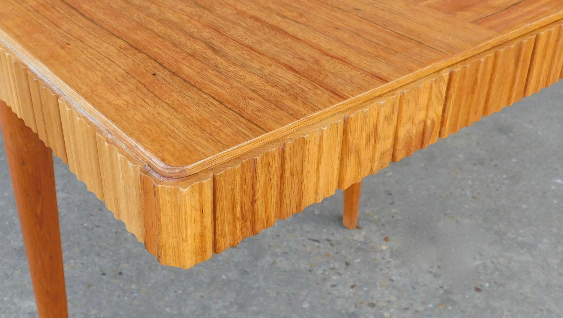 Swedish Mid-Century Modern Extendable Dining Table with Parquery Top, circa 1950 For Sale 6